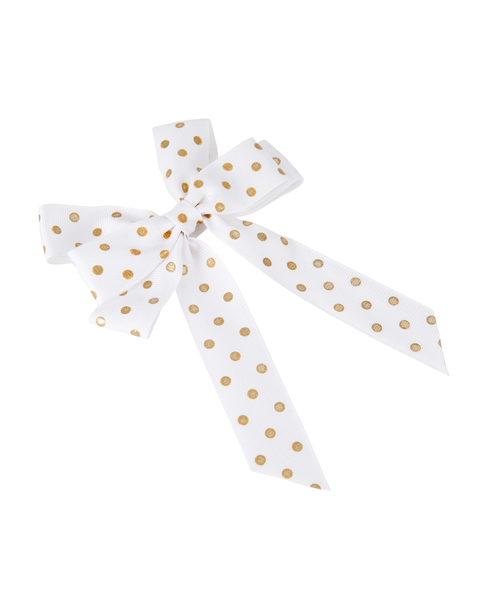 3 2 Piece Fabric Bow and Ribbon Set - Gold Dot, 3 of 4