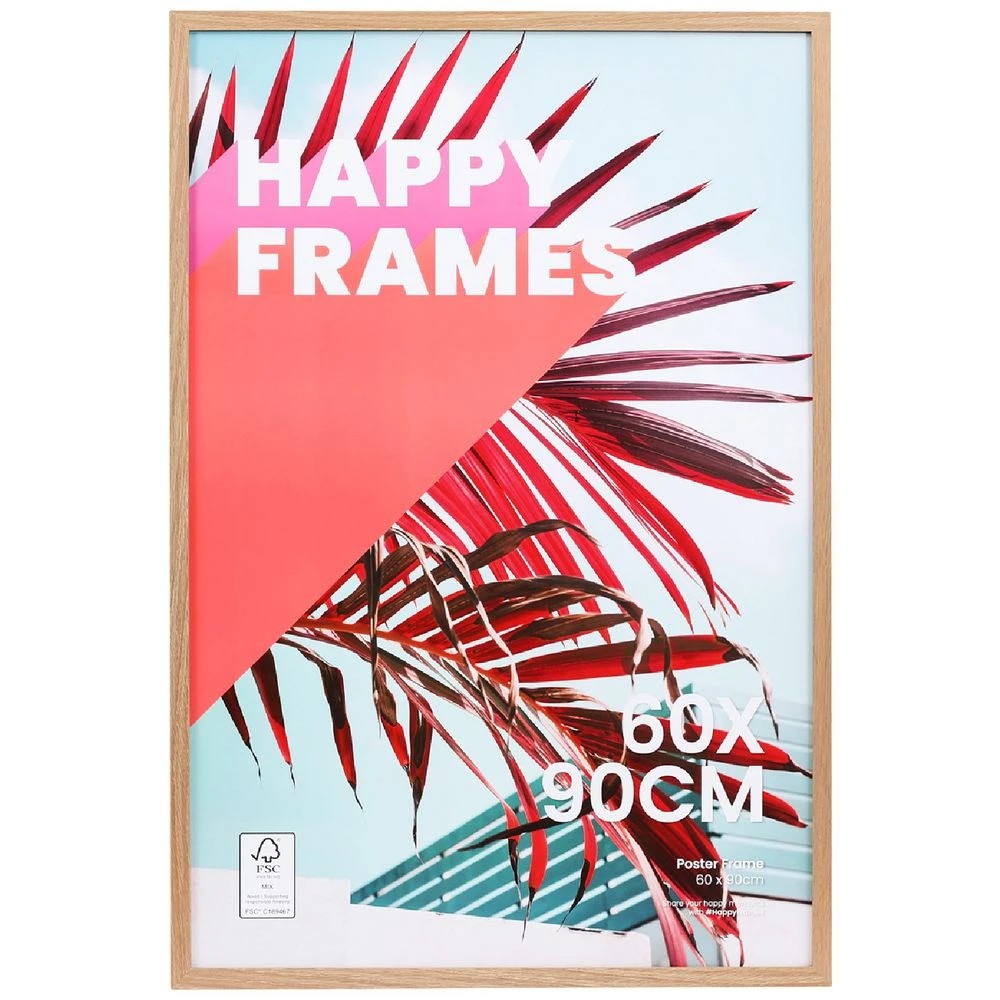 1 Happy Frames 60 x 90CM Poster Frame Oak, 1 of 3