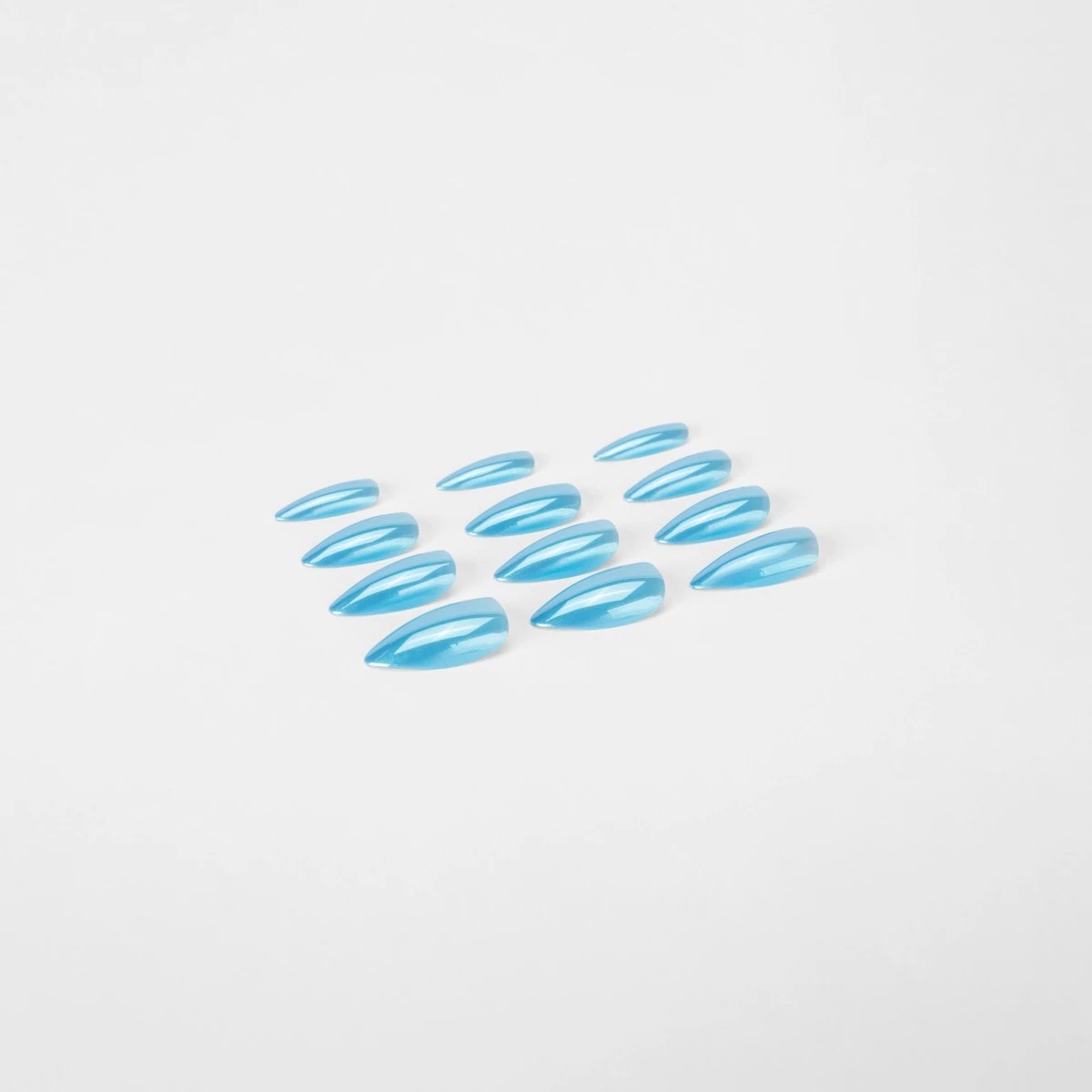 4 OXX Cosmetics 24 Pack False Nails with Adhesive - Stiletto Shape, Blue Glaze, 4 of 5