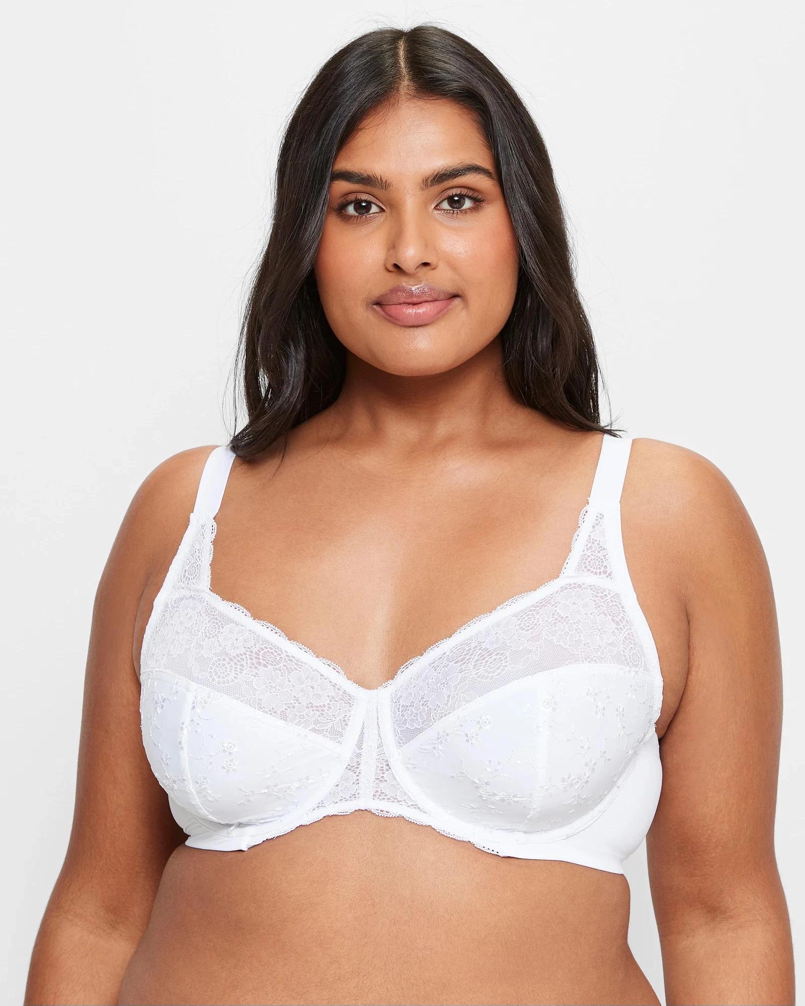 1 Target Womens Plus Size Embroidered and Lace Underwire Bra WHITE, 1 of 2