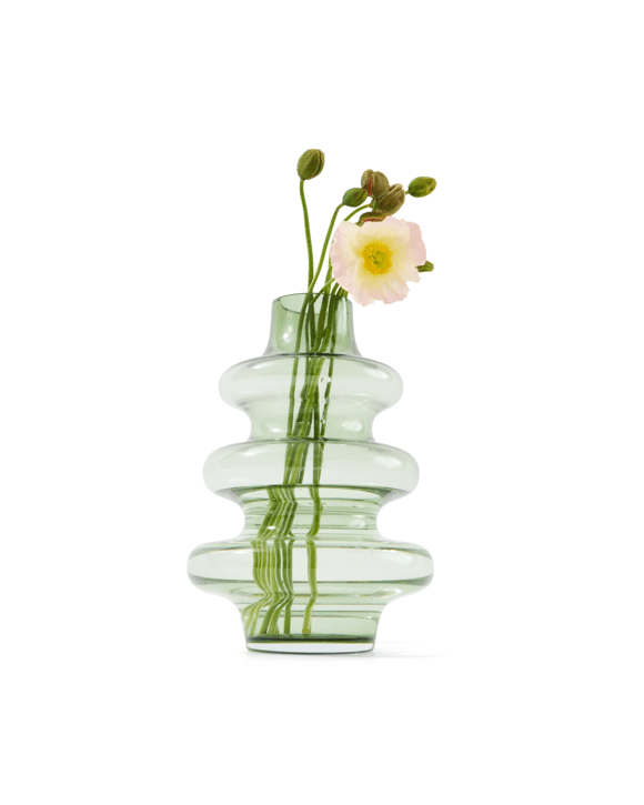 Green Glass Bubble Vase
