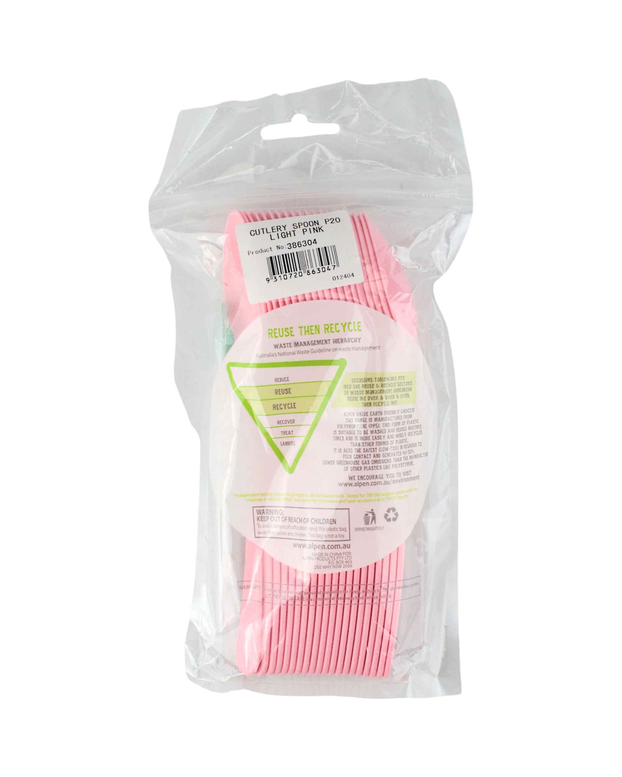 3 Alpen Reusable Spoons Pack of 20 - Light Carnation Pink - Light Carnation Pink, 3 of 3