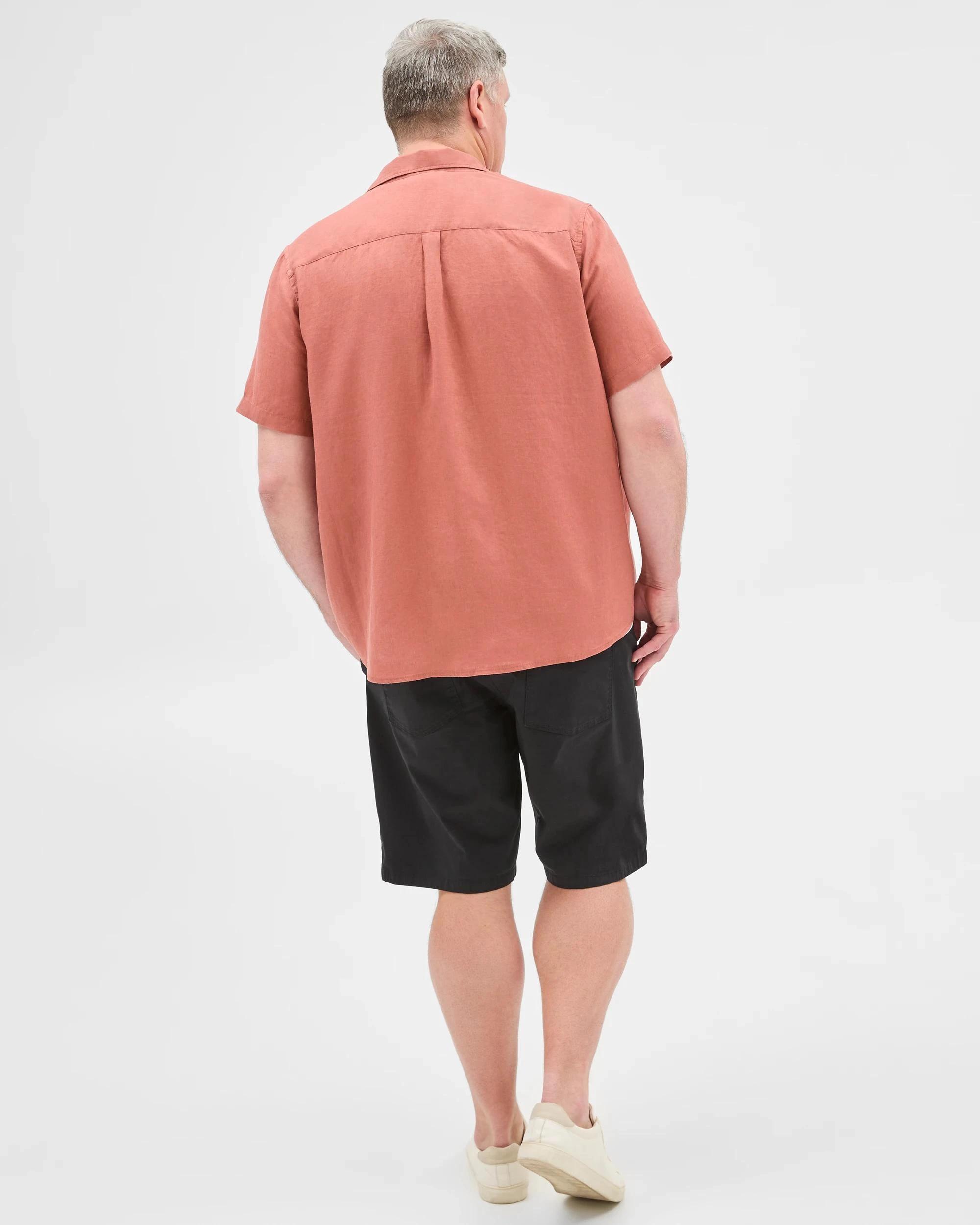 6 Target Man Plus Plus Size European Linen Shirt BRICK, 6 of 6