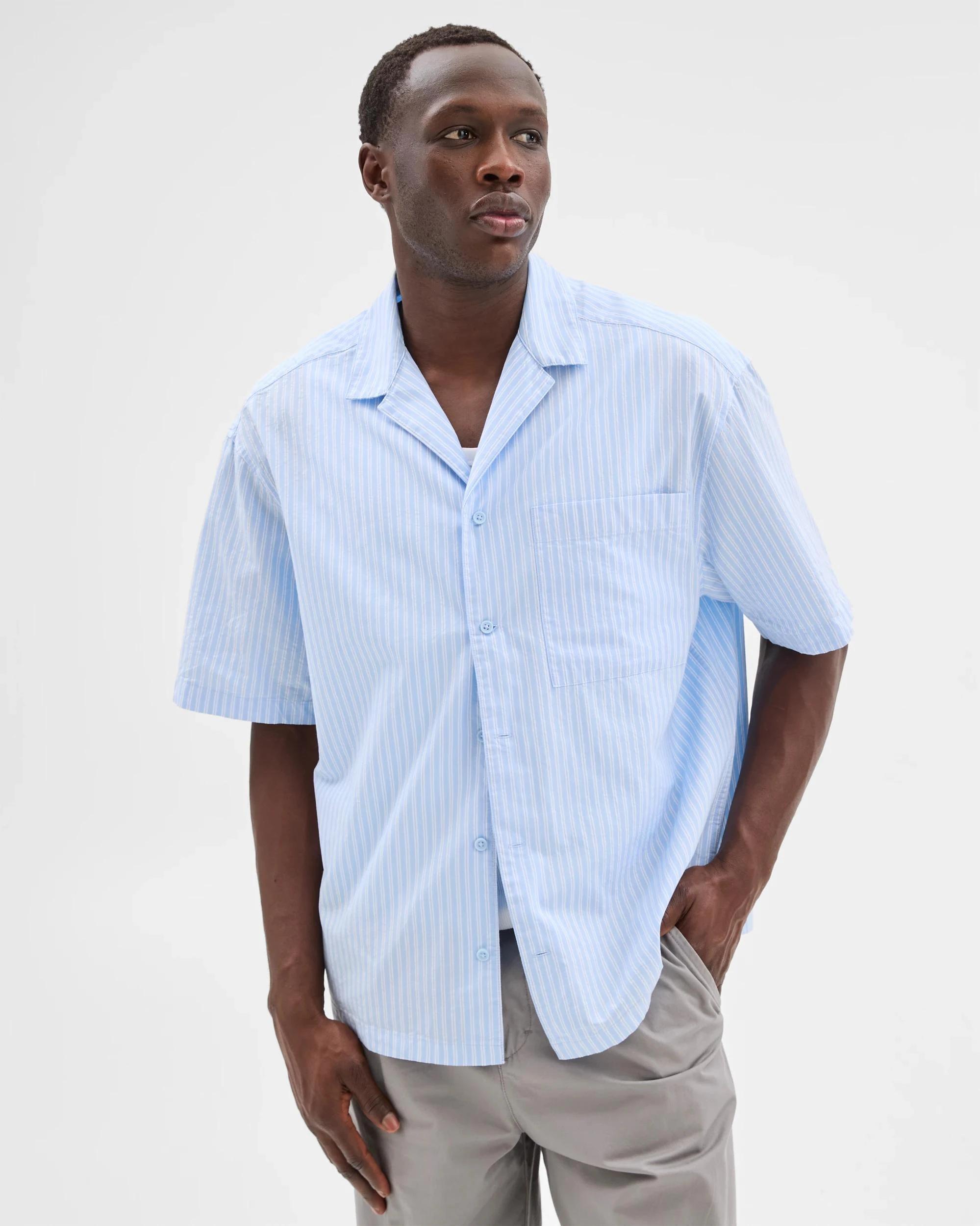 4 Australian Cotton Stripe Shirt - Commons BLUE / STRIPE, 4 of 7