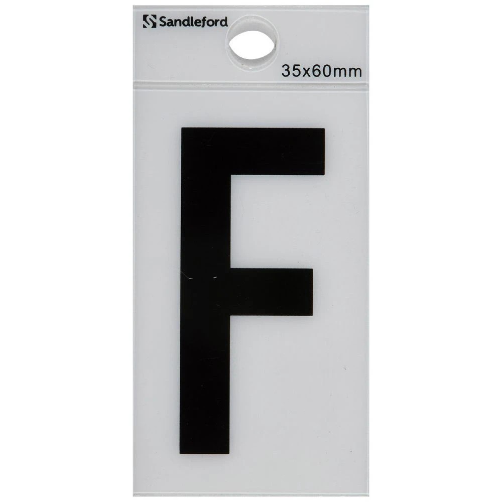 1 Sandleford F Self-adhesive Letter White 60 x 35mm, 1 of 1