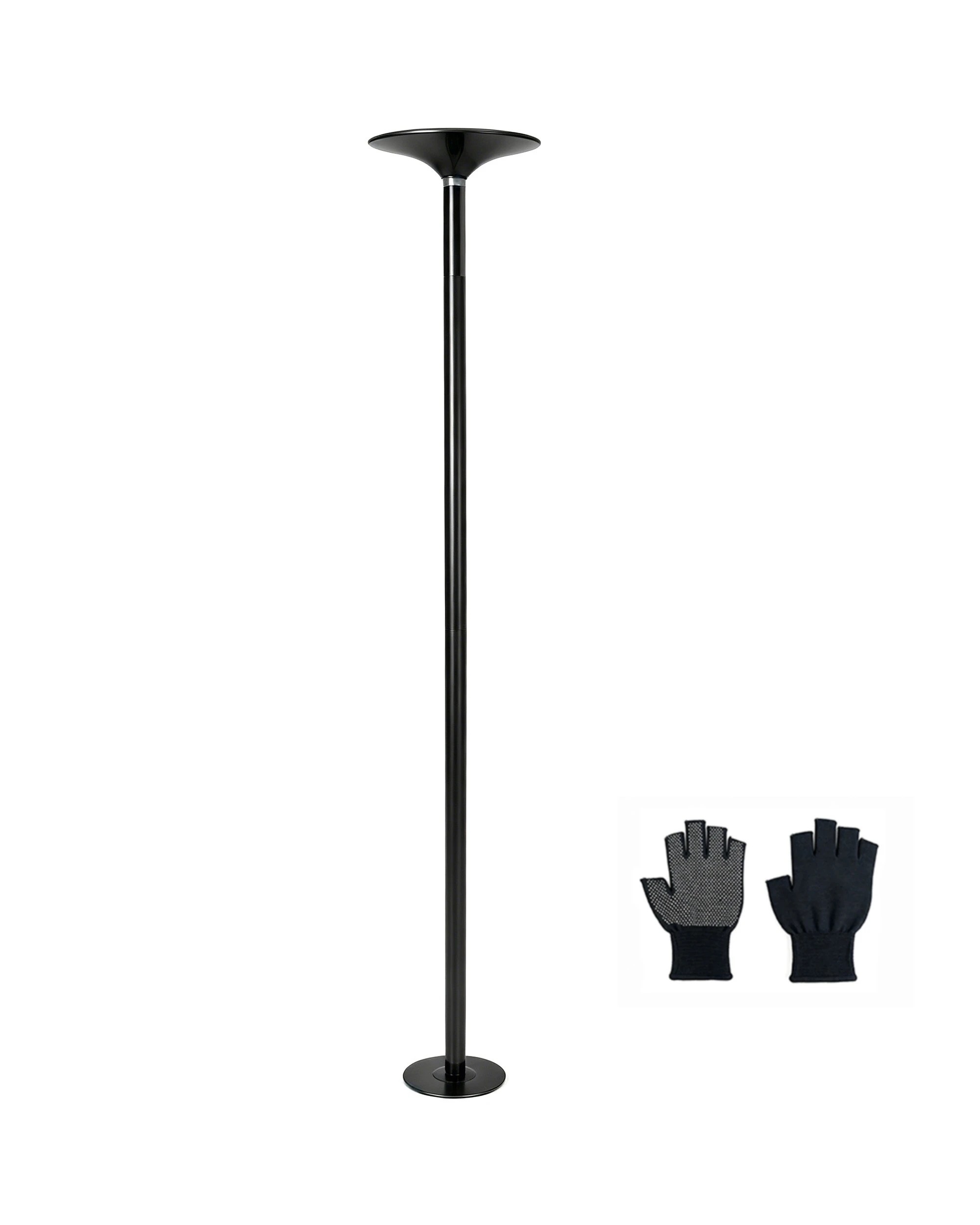 1 Advwin  Height Adjustable Spinning & Static Dancing Pole  for Home with Gloves, 200KG Load Capacity - Black, 1 of 7