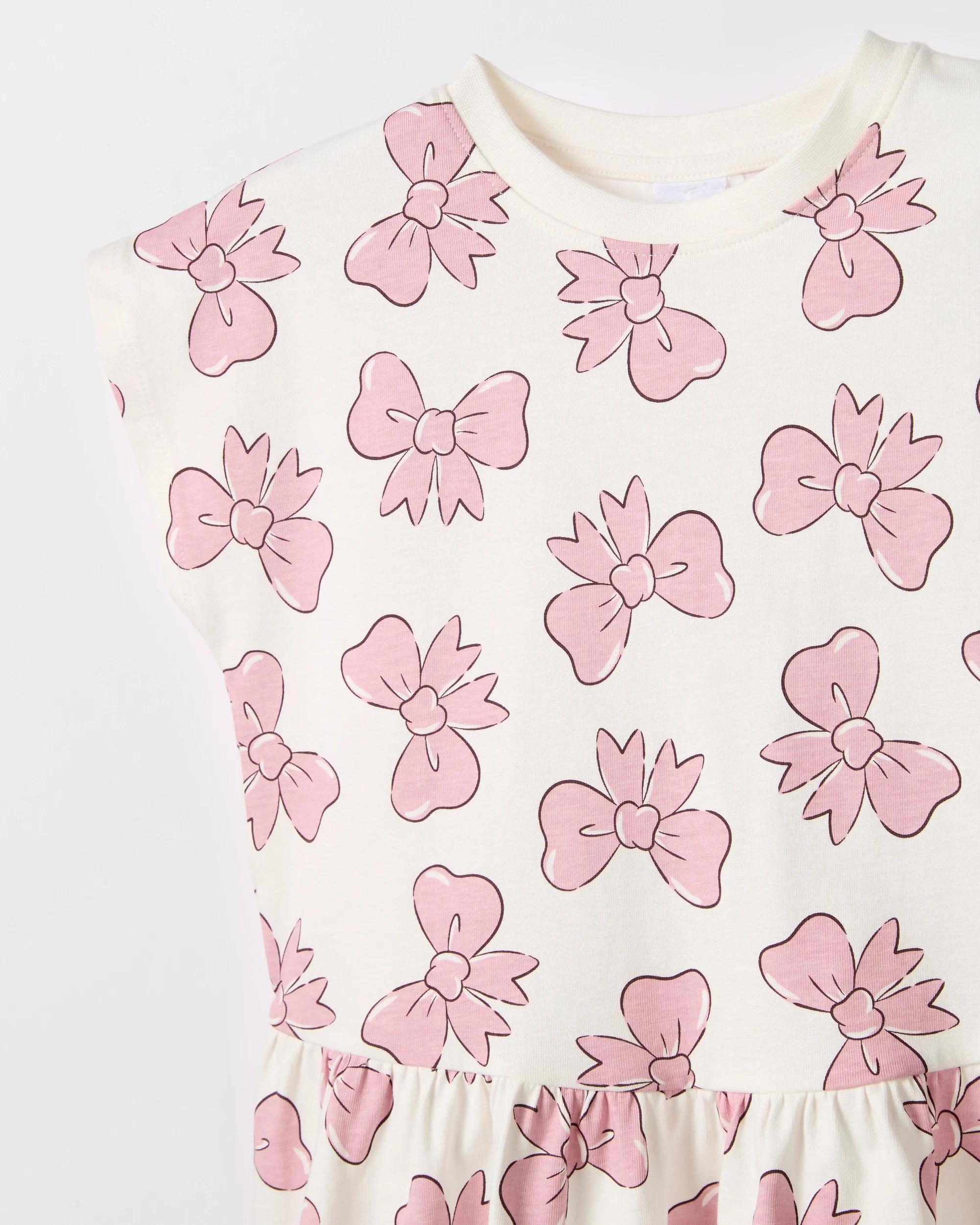 7 Target Kids Australian Cotton 2 Pack Knee Length Dress PINK BOW, 7 of 8