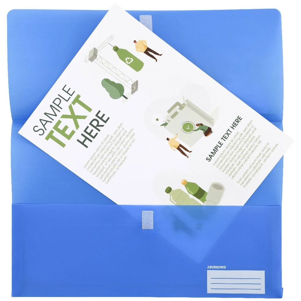 3 J.Burrows Foolscap Document Wallet Blue, 3 of 3