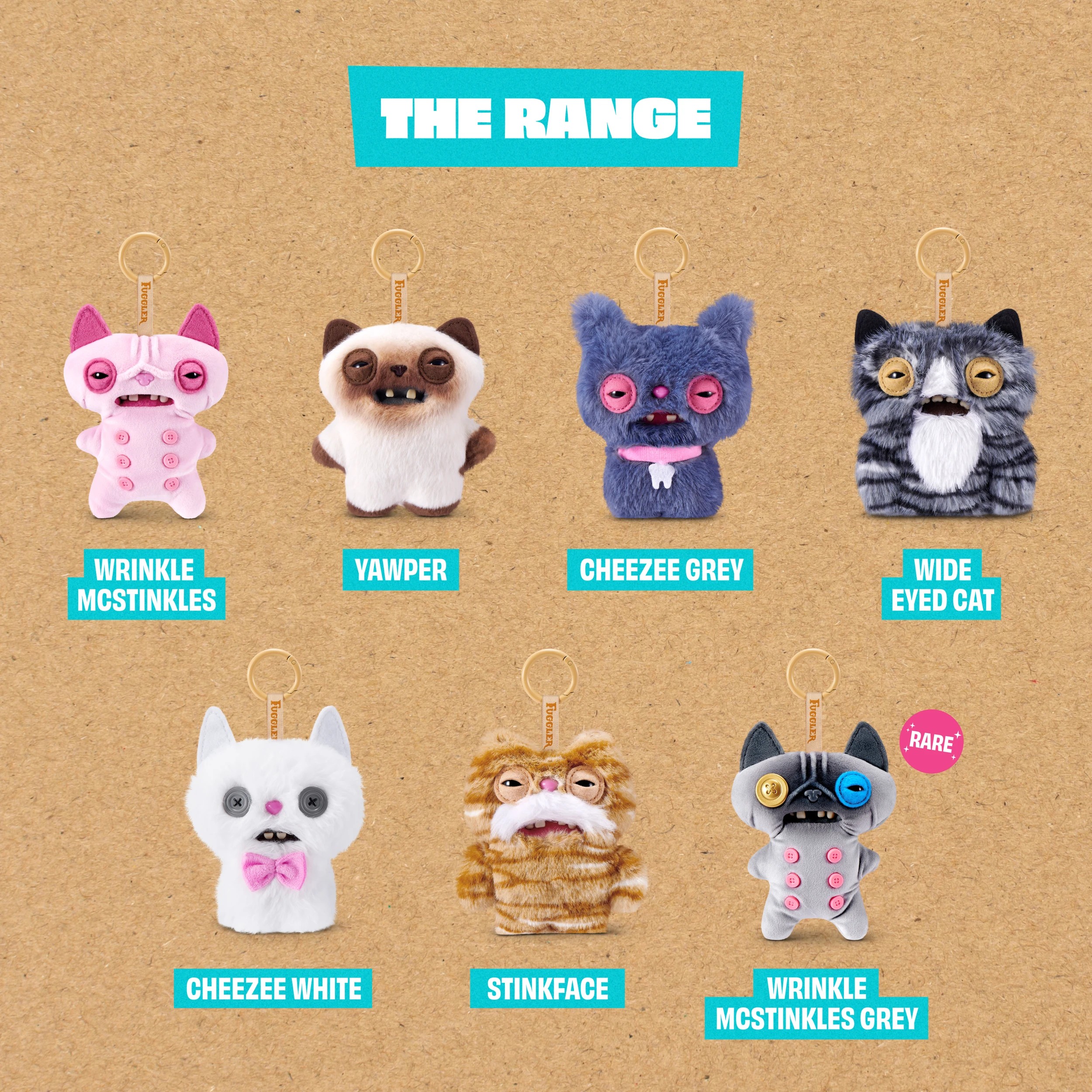 9 12cm Zuru Fuggler Alley Cats Plush Bag Charms - Assorted, 9 of 10