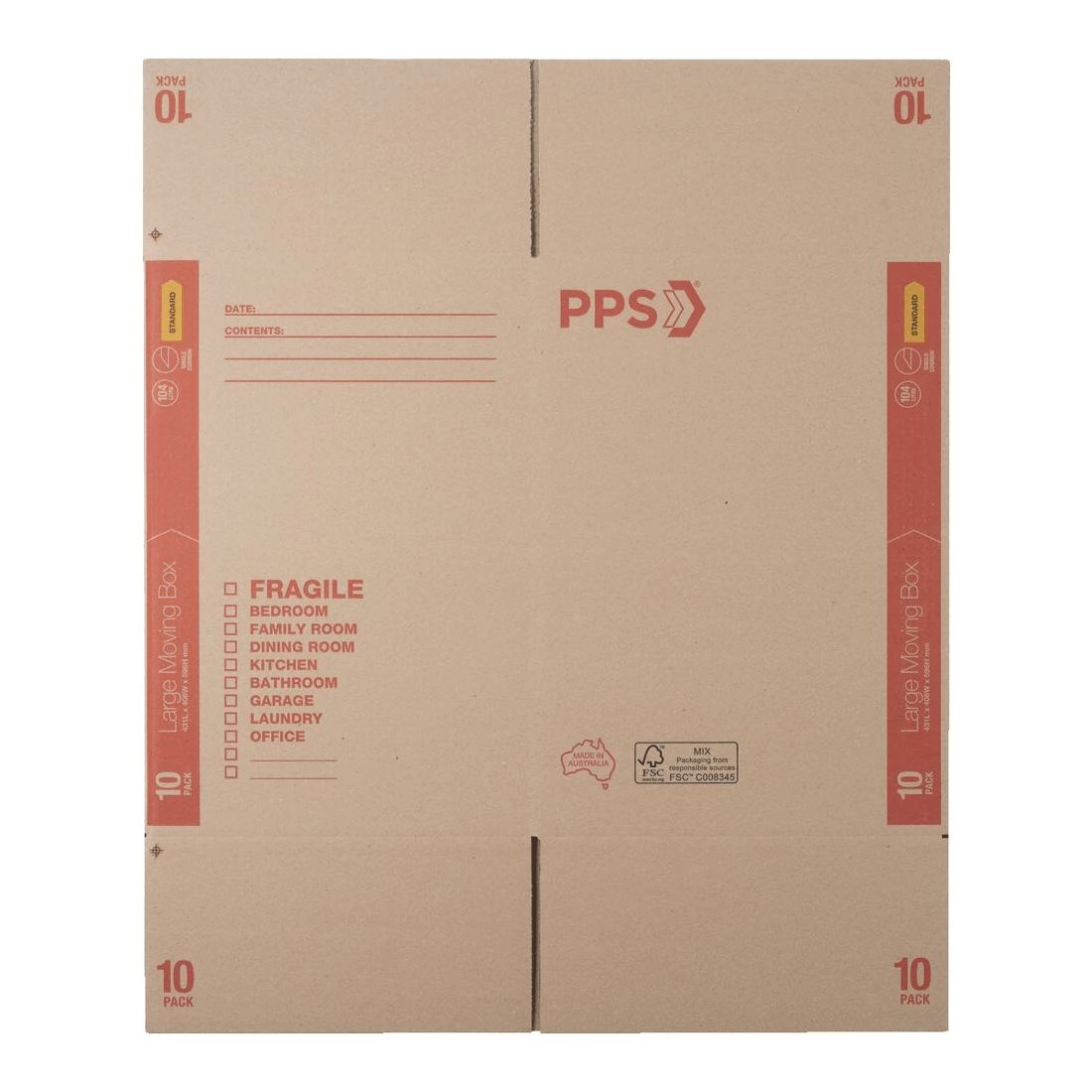 3 PPS Moving Boxes Large 431 x 406 x 596mm 10 Pack, 3 of 4