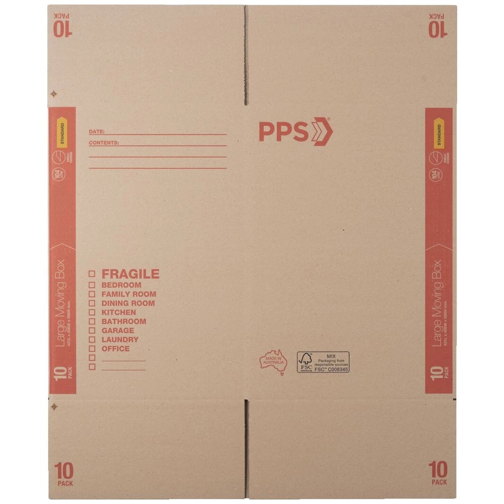 3 PPS Moving Boxes Large 431 x 406 x 596mm 10 Pack, 3 of 4