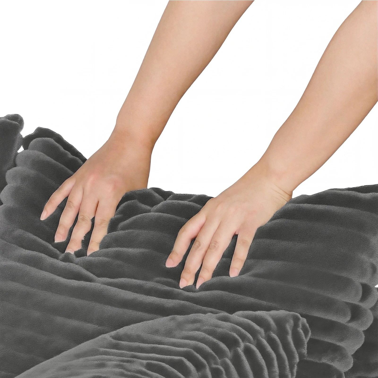 9 Advwin 146cm Chaise Lounge Chair with Storage Ottoman Fluffy Upholstered Sofa Bed - Grey, 9 of 10