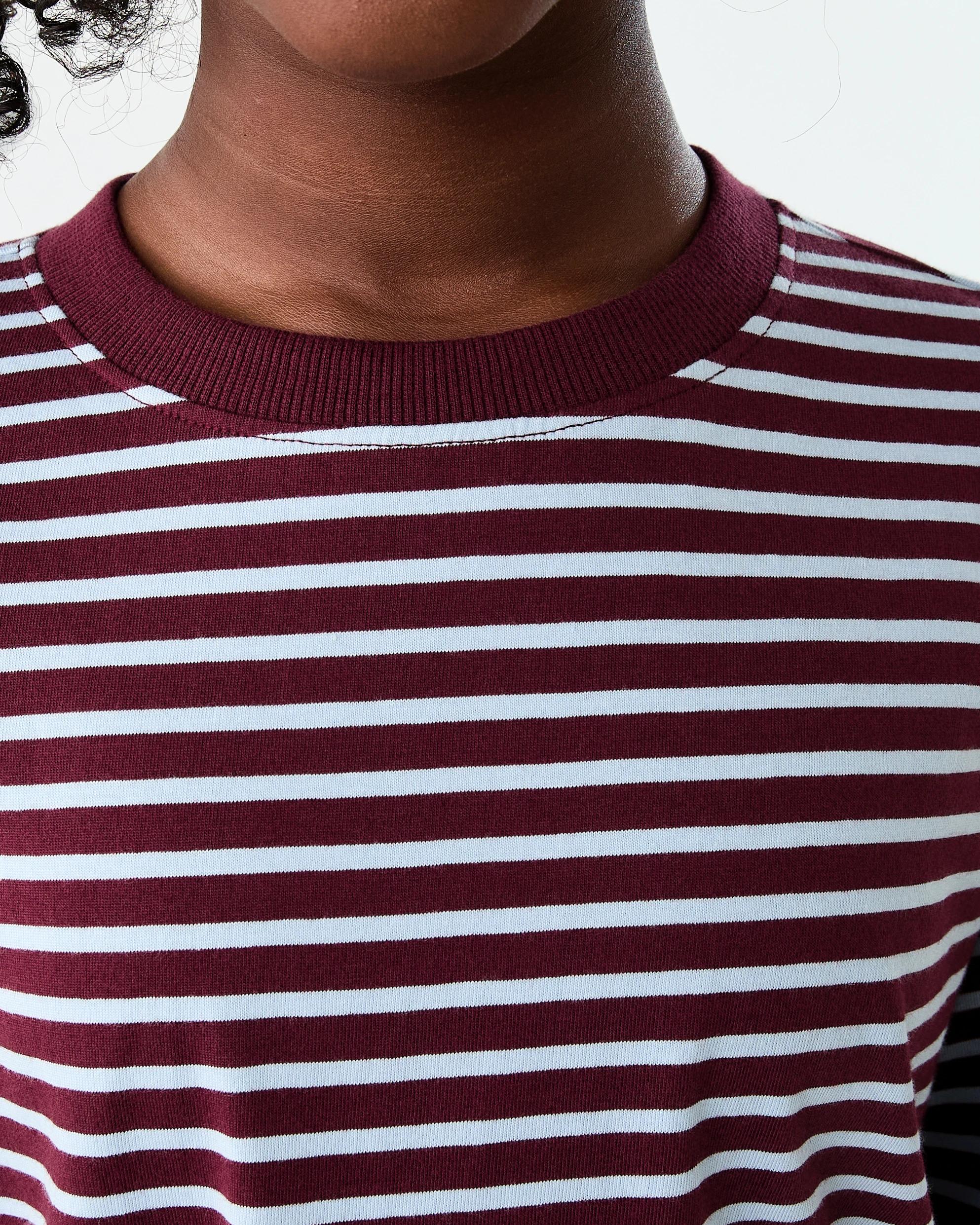 4 Oversized Stripe T-shirt Brgnd Strp, 4 of 8