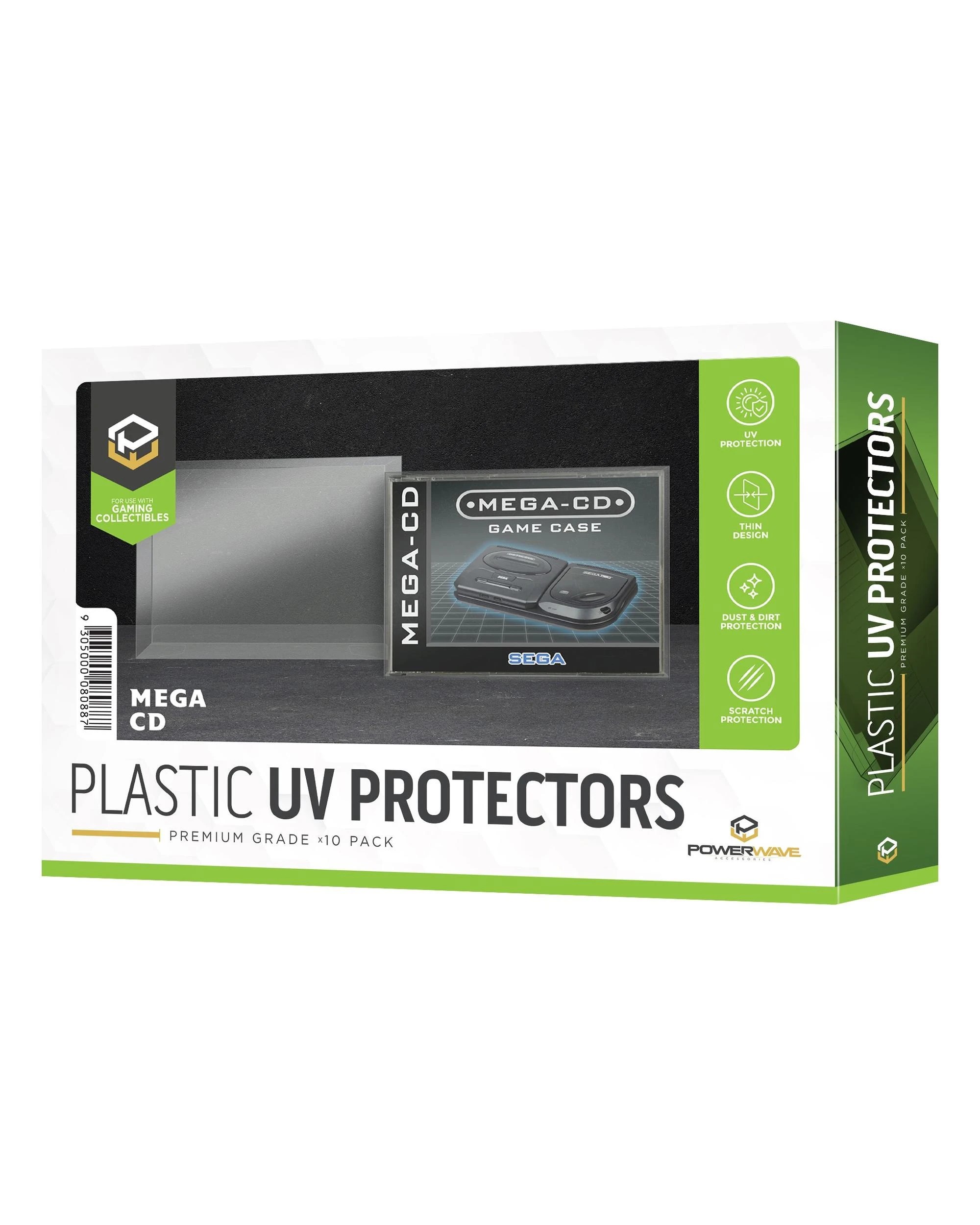 1 Powerwave Mega CD Game Case 0.5mm Plastic UV Protector 10 Pack - Clear, 1 of 1