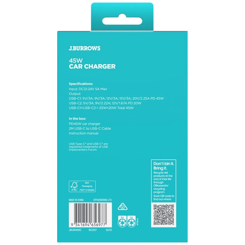 5 J.Burrows Dual USB-C Car Charger 40 W, 5 of 5