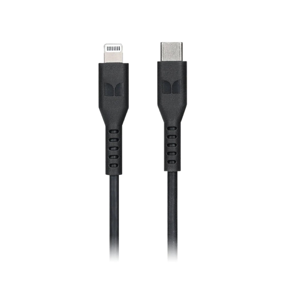 1 Monster 2m Lightning to USB-C TPE Cable, Black, 1 of 2