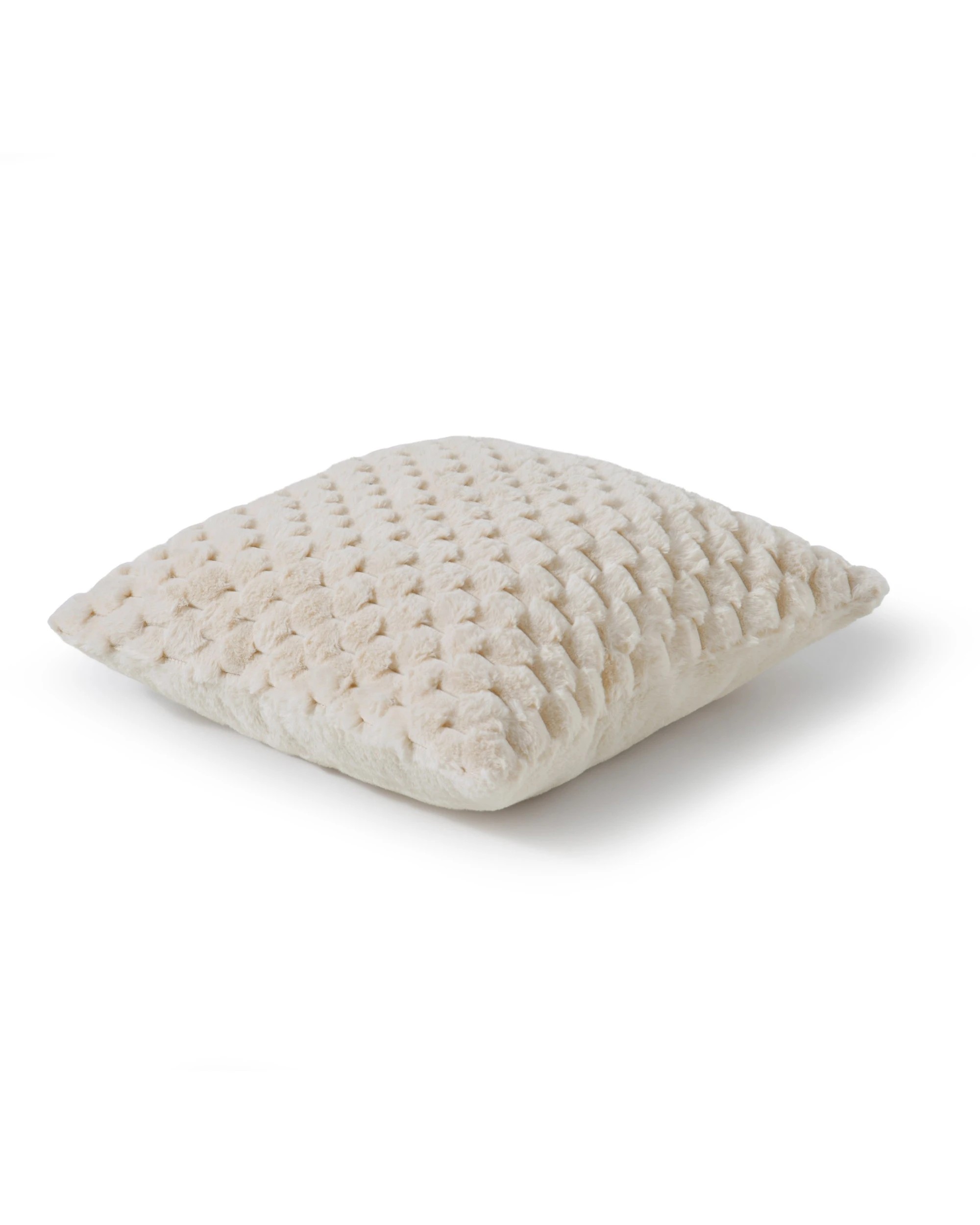 2 Dreamaker Emmett Textured Faux Fur Cushion 50x50cm - Cream, 2 of 6