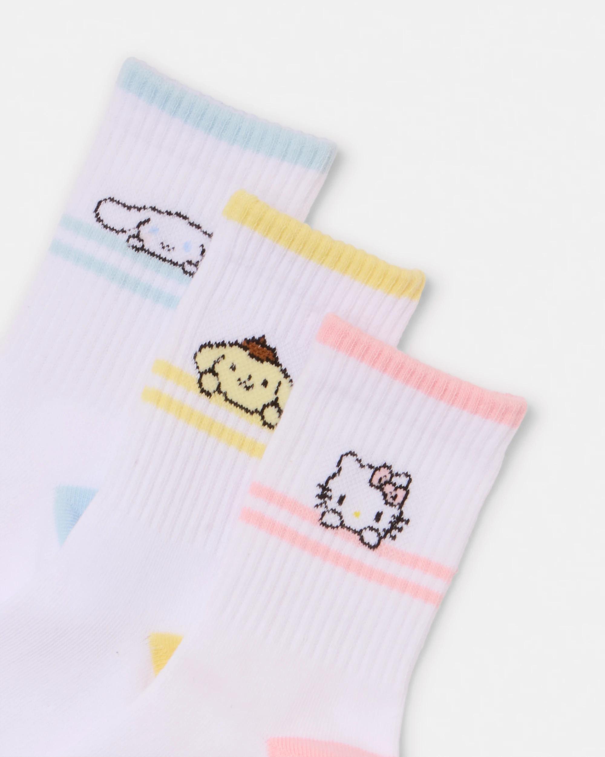 2 3 Pack Hello Kitty & Friends License Crew Socks Hk Friends, 2 of 3