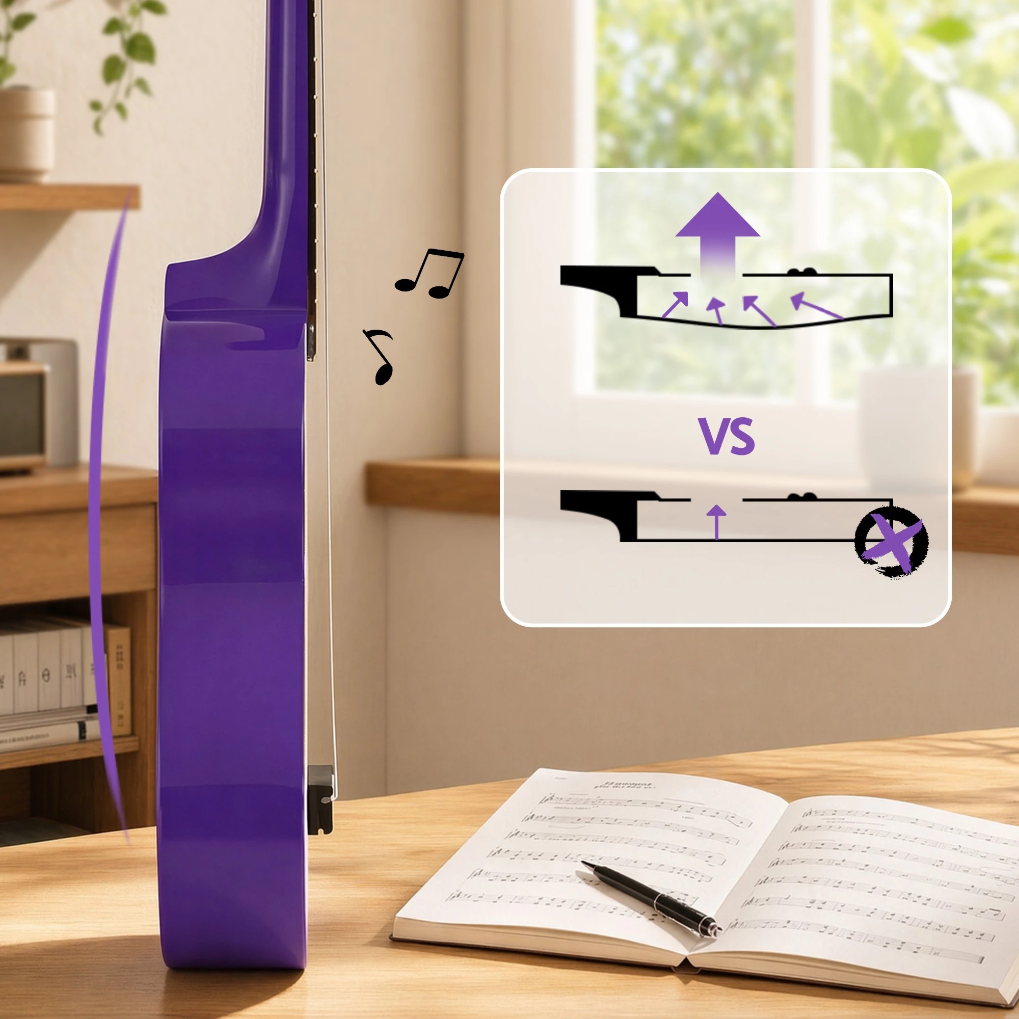 6 Alpha 21 Inch Ukulele Soprano Beginner Acoustic Small Guitar Kids Strings - Purple, 6 of 8