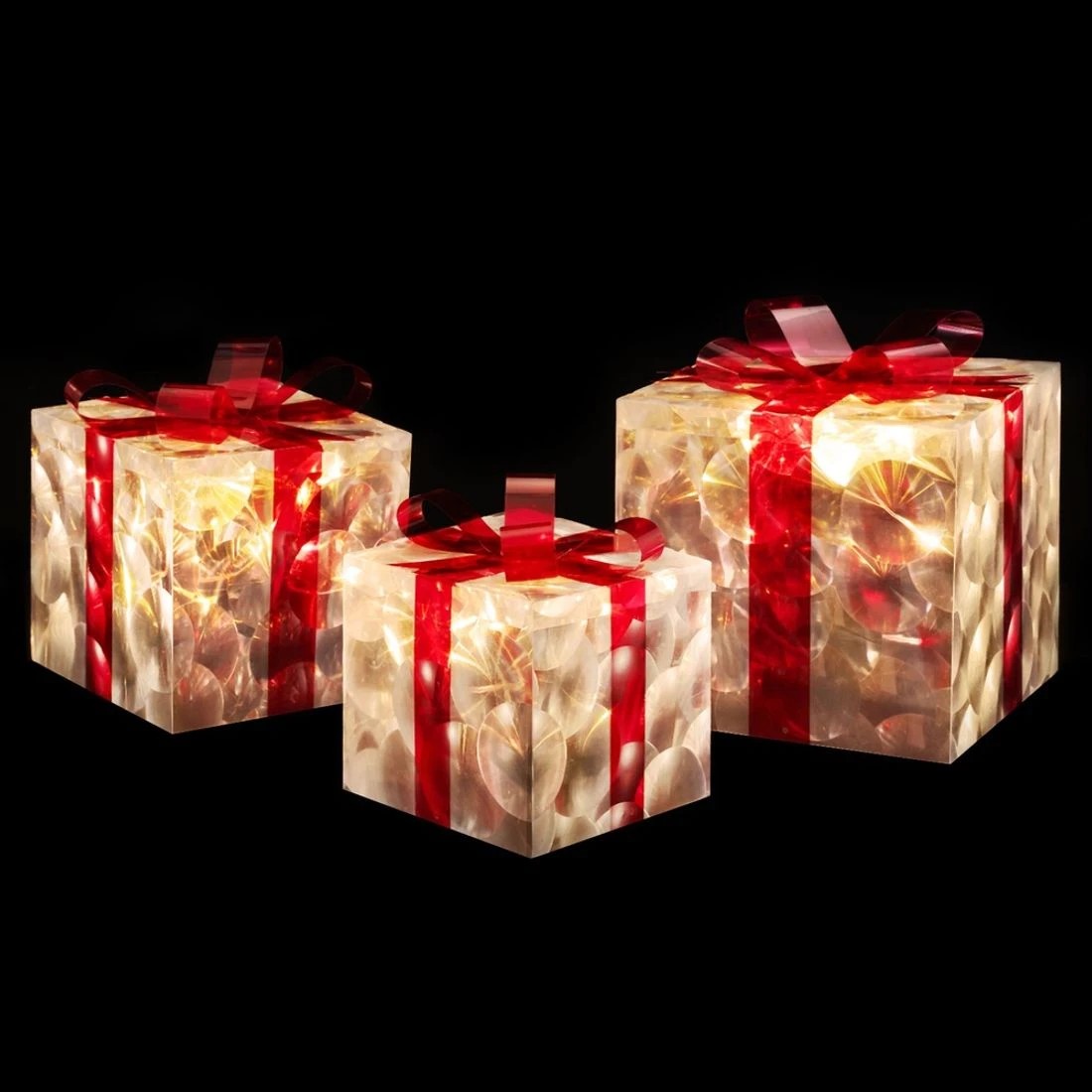 1 Jingle Jollys Christmas Lights 70 LED Fairy Light Gift Box 3pcs Decorations - Red, 1 of 7
