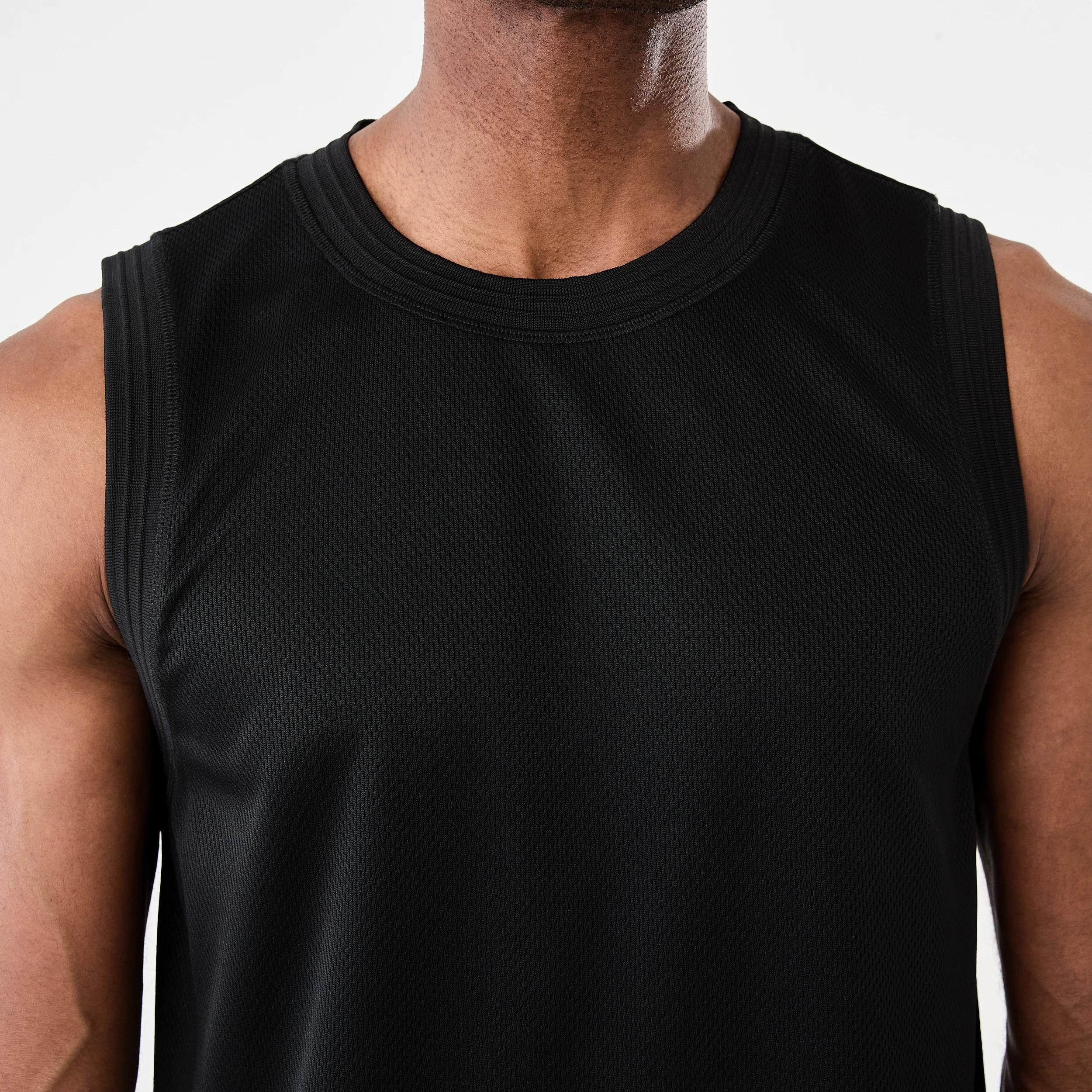 5 Active Mens Relaxed Basketball Tank BLACK, 5 of 6