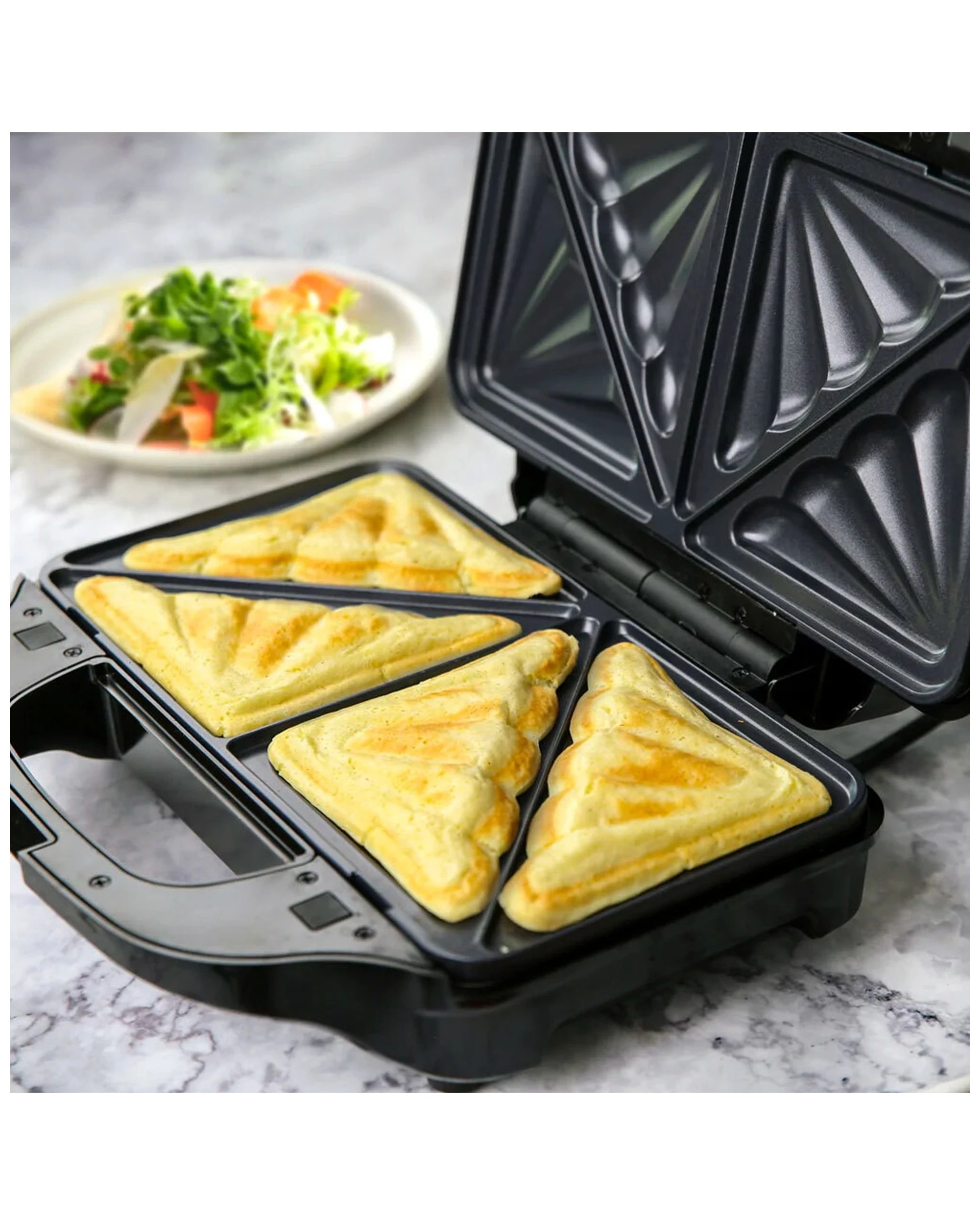 7 Healthy Choice 3 In 1 Stainless Steel Sandwich Press/waffle Maker/grill 900w - Silver, 7 of 8