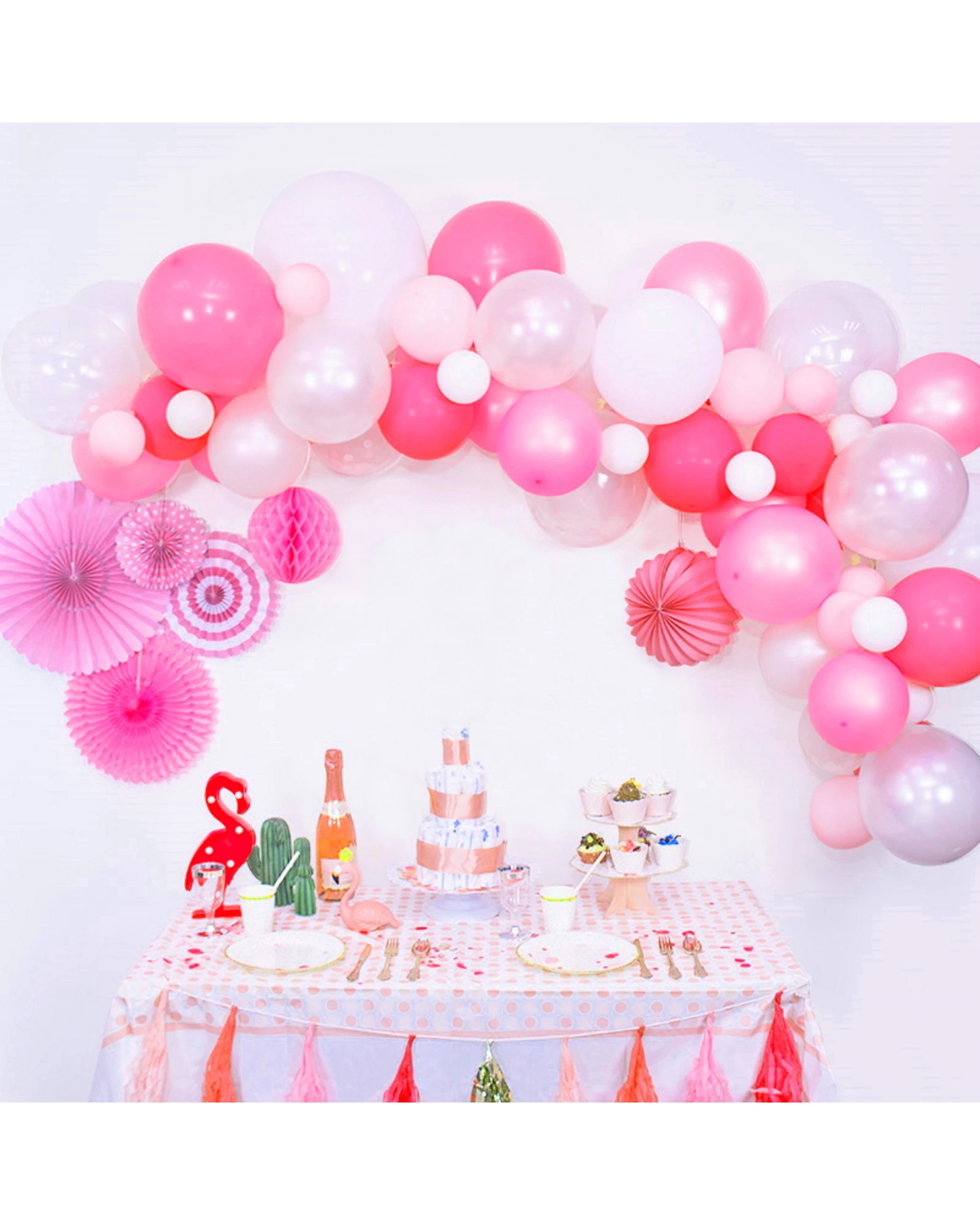 2 Partyrama Pink 4m Balloon Arch Kit - Pink, 2 of 3