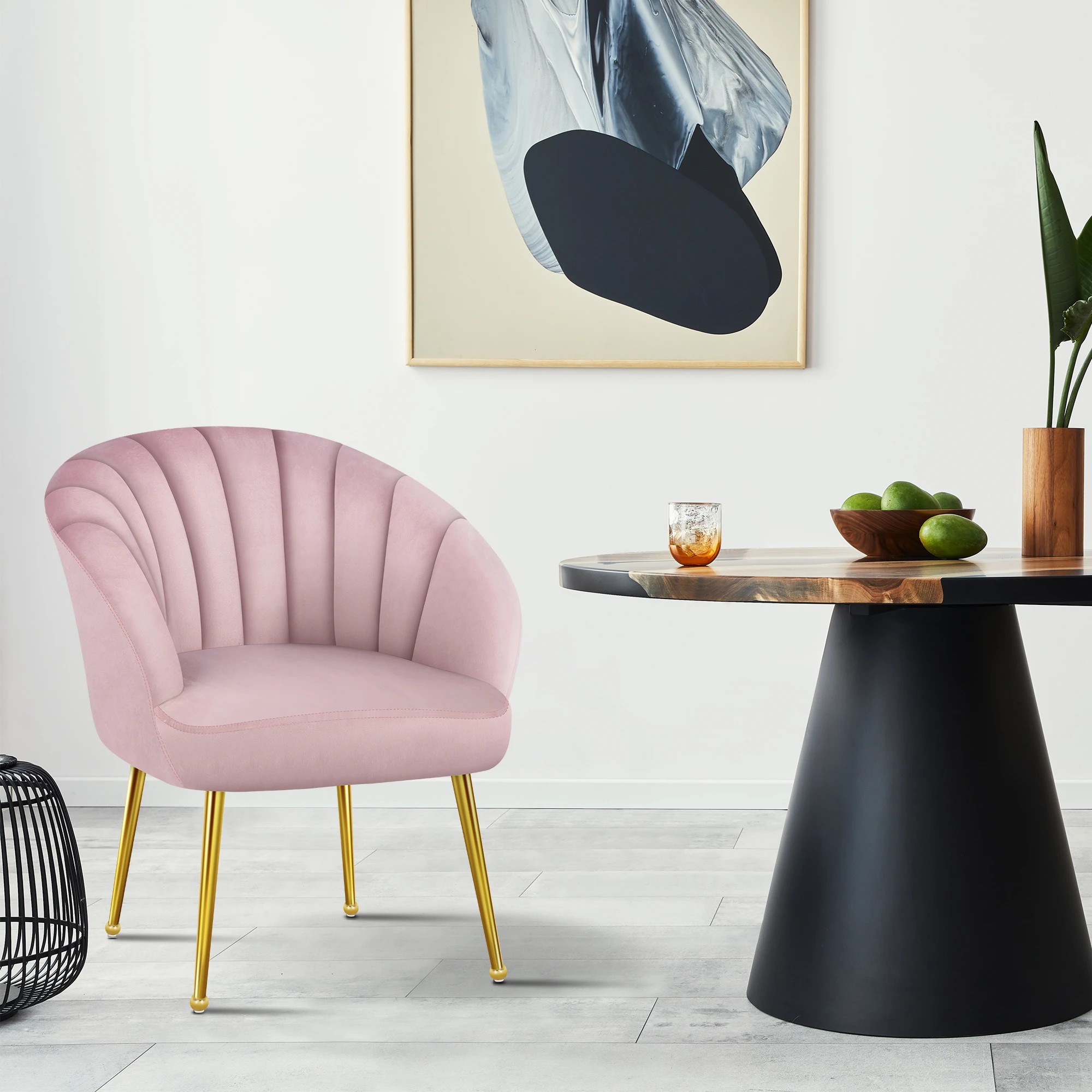 3 Alfordson Armchair Lounge Chair Accent Tub Chair Sofa Couch Velvet - Pink, 3 of 9