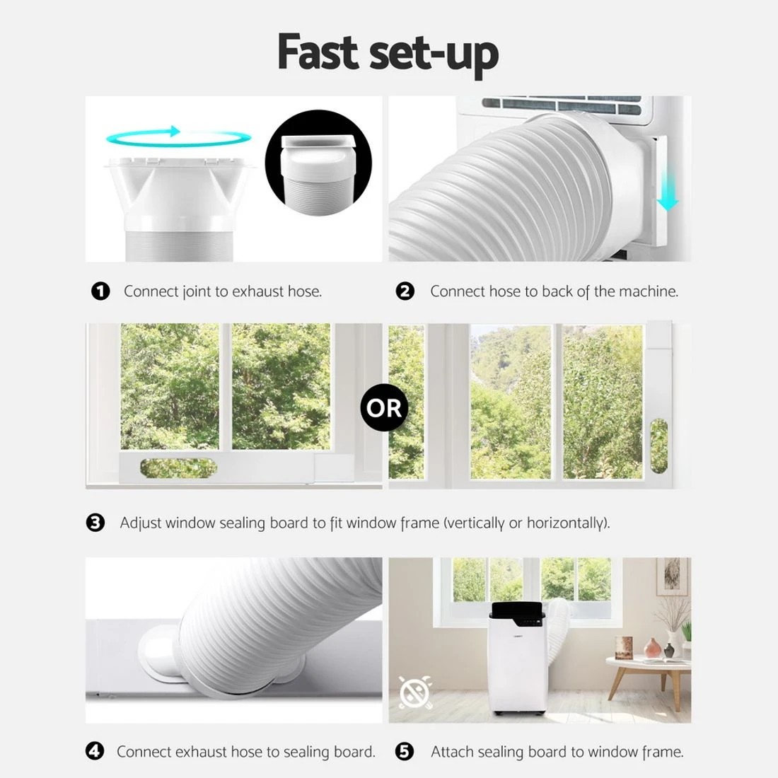 8 Devanti Portable Air Conditioner Dehumidifier Fan 12000BTU - White, 8 of 8