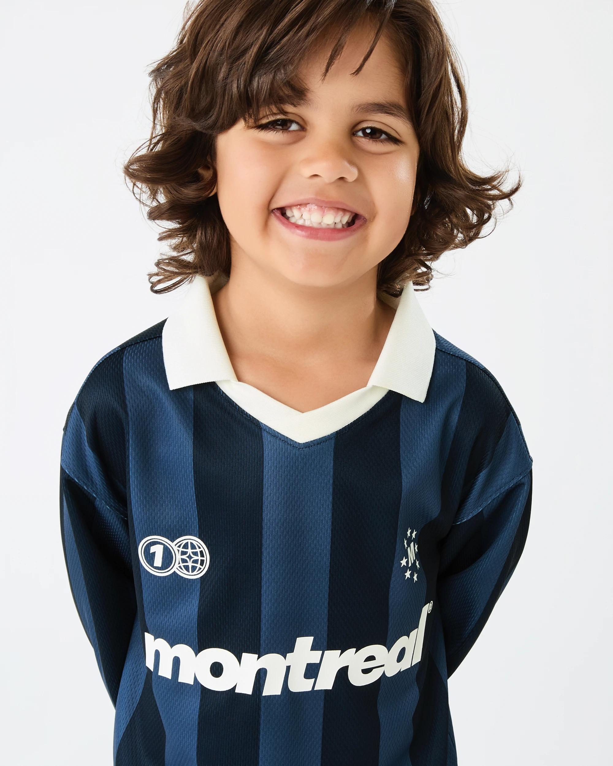 3 Long Sleeve Sports Jersey T-shirt Blu Stripe, 3 of 6