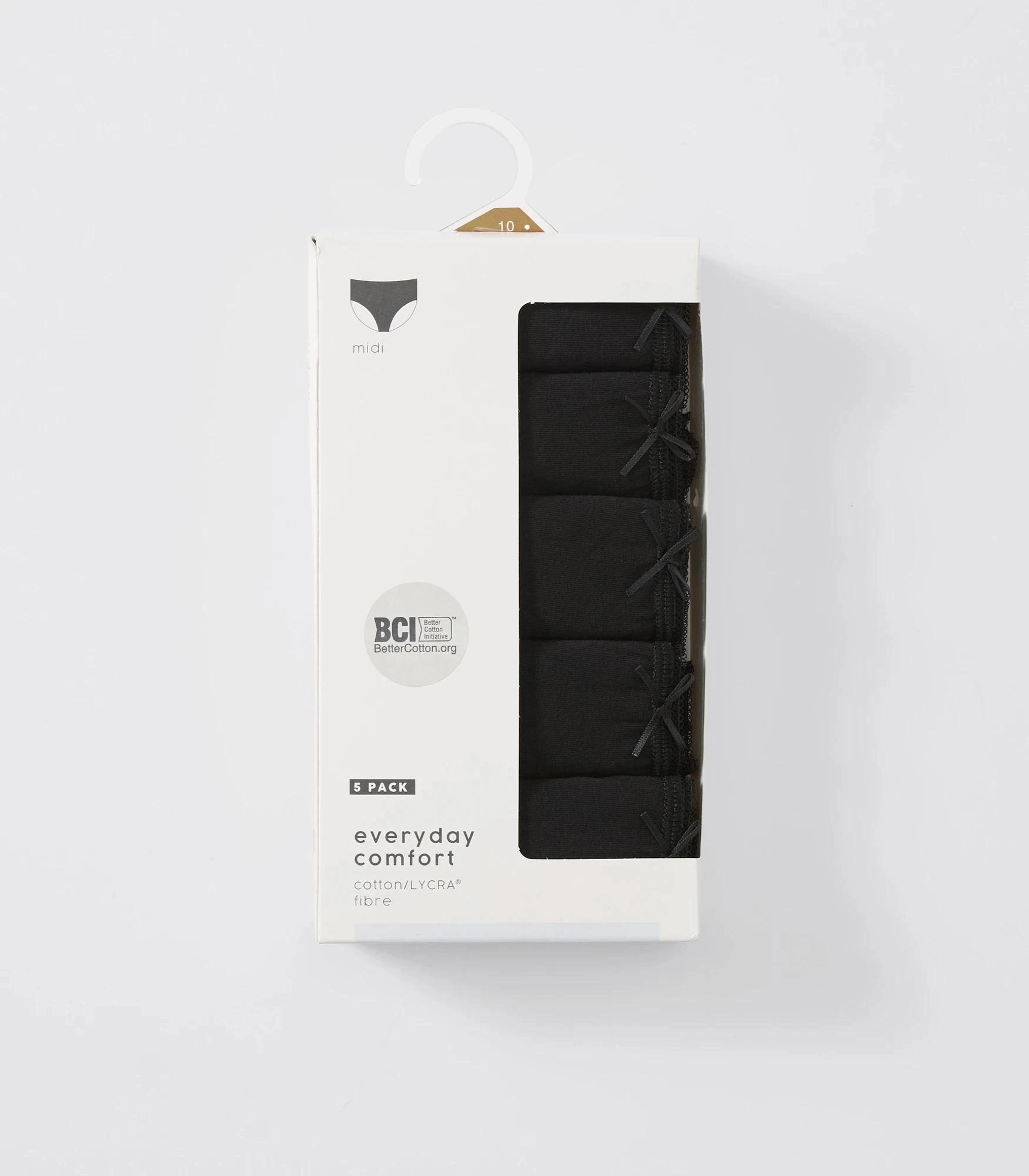 2 Target 5 Pack Cotton/Elastane Midi Briefs BLACK, 2 of 5