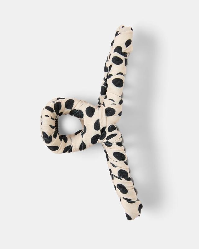 Polka Fabric Loop Claw Hair 