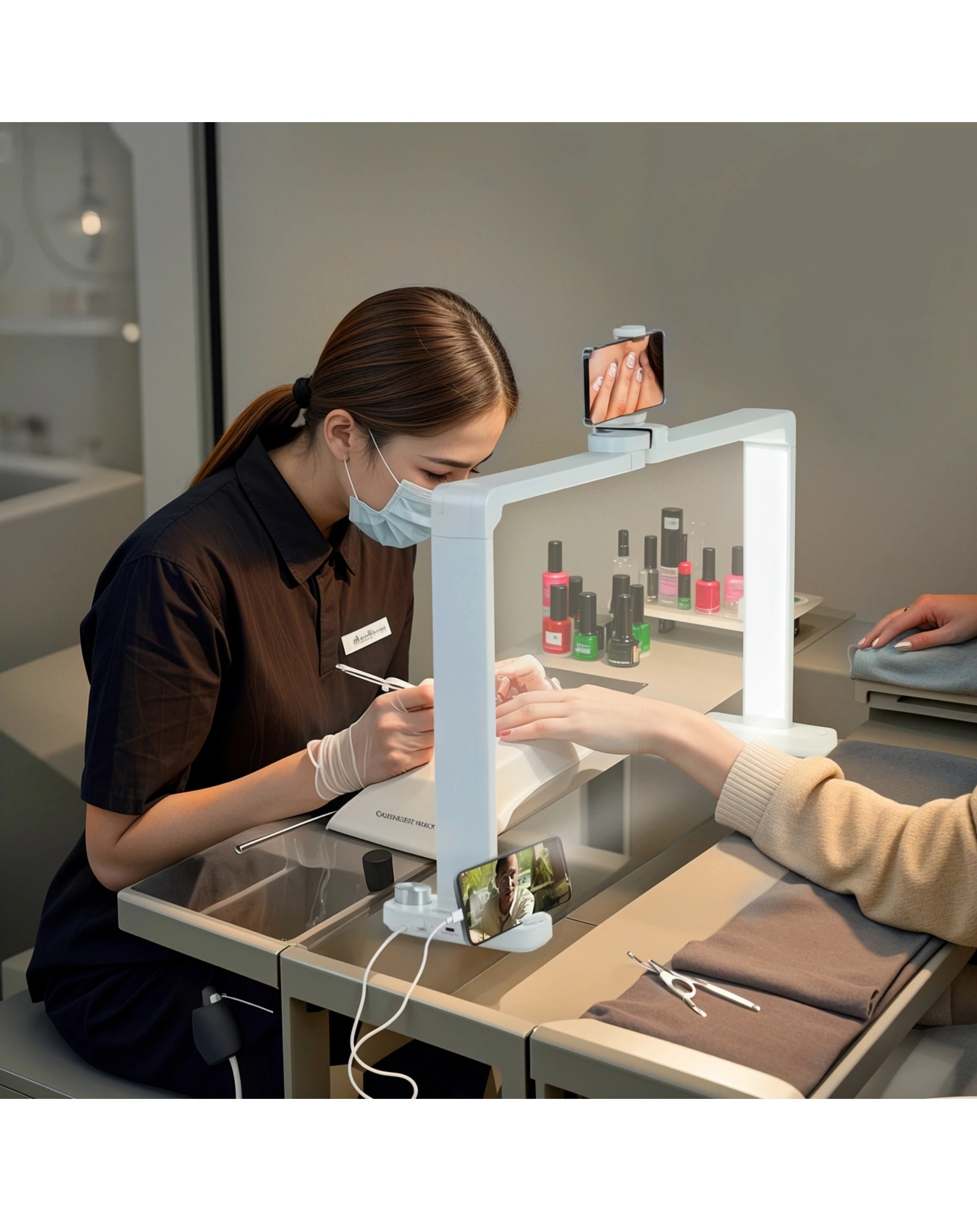 6 Advwin Foldable Nail Tech Lamp for Desk - White, 6 of 8