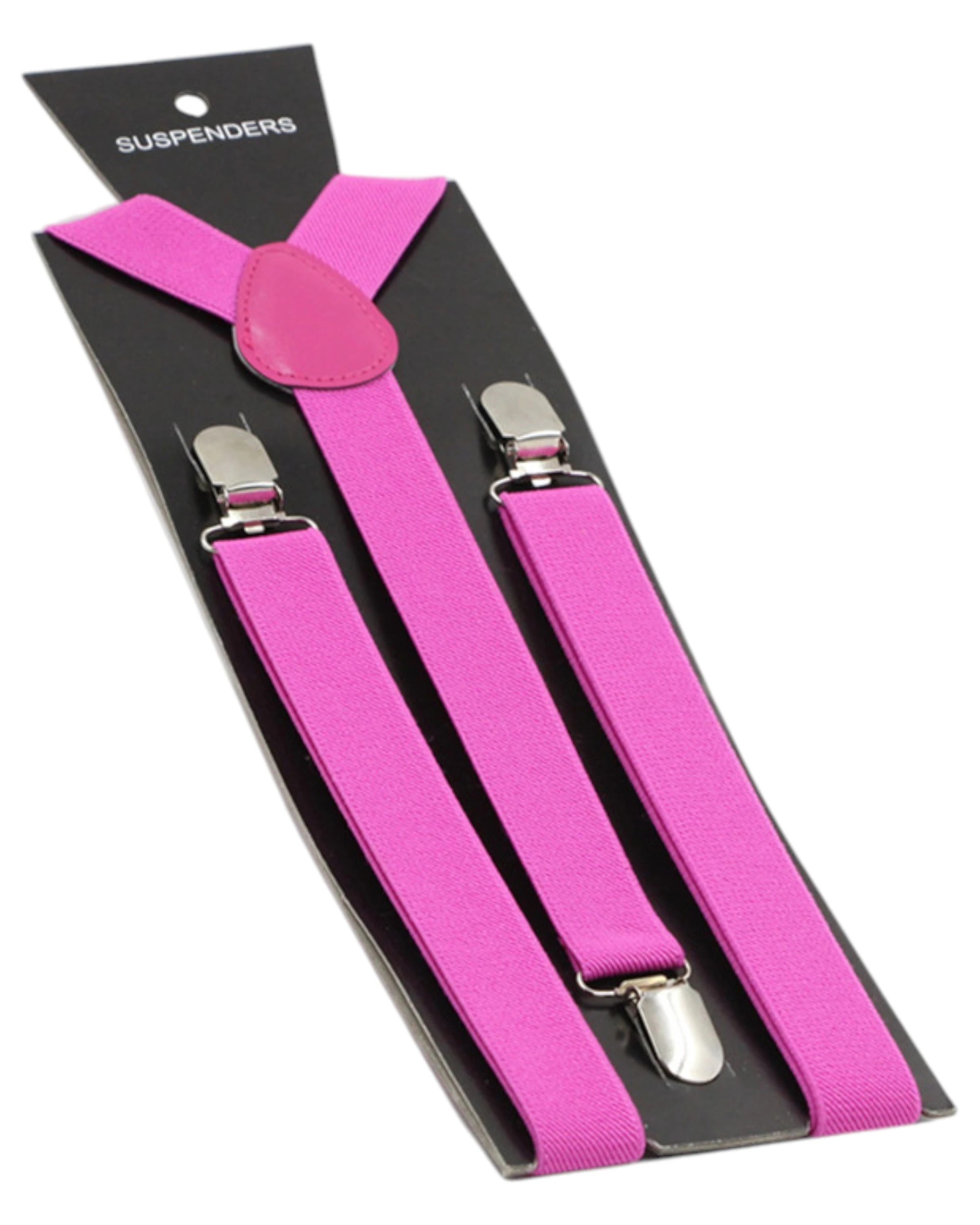 2 Zasel Mens Adjustable 100cm Magenta Suspenders - Pink, 2 of 3