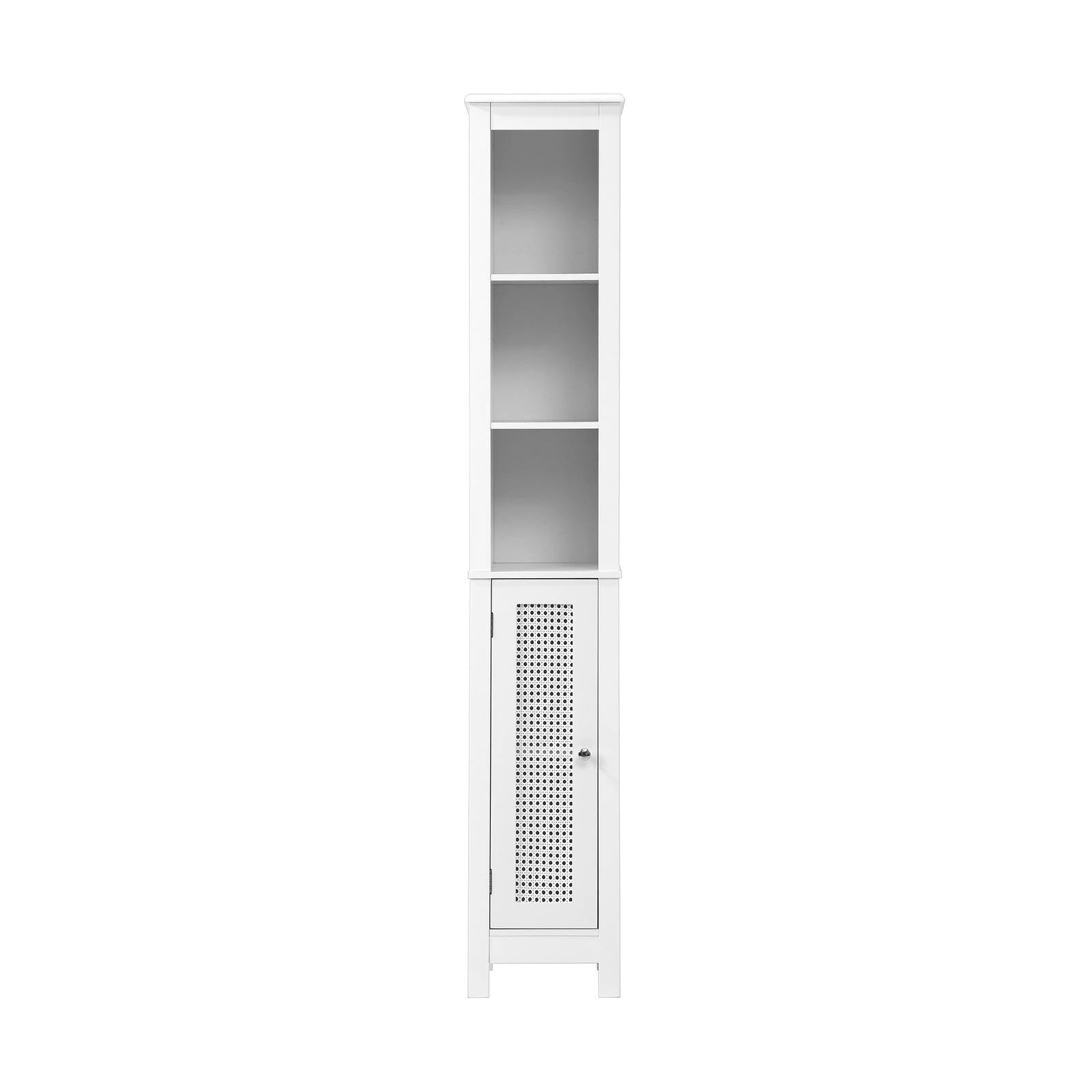 6 Oikiture Storage Cabinet Tall Slim Cupboard Laundry Rattan Door
 - White, 6 of 9