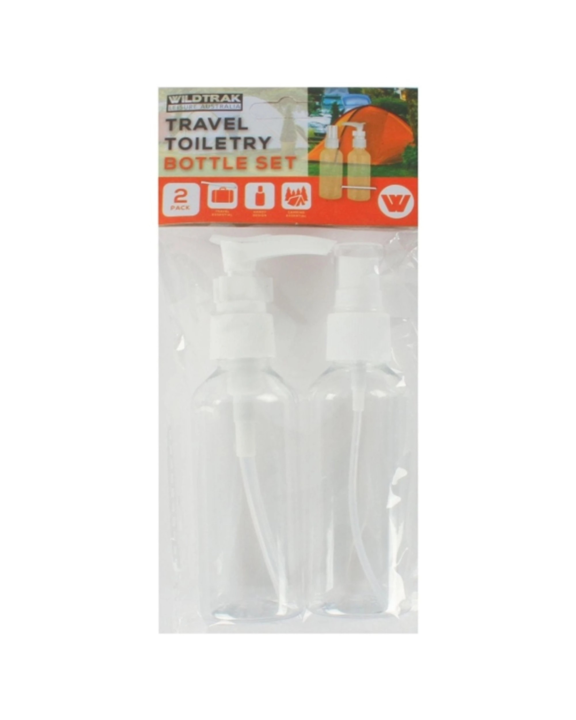 2 Wildtrak Travel Bottle Set 2pc Leak-Proof Lightweight Plastic Camping Gear - White, 2 of 2