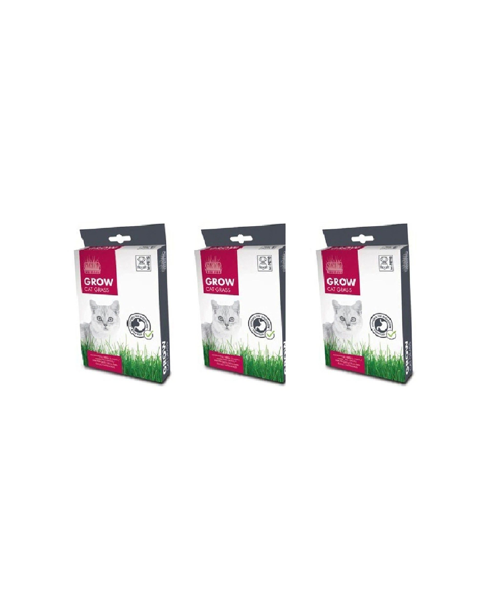 1 M-Pets Grow Cat Grass 3 Pack 70g Indoor Grow Your Own Kit for Cats Pet Treats - Natural, 1 of 1