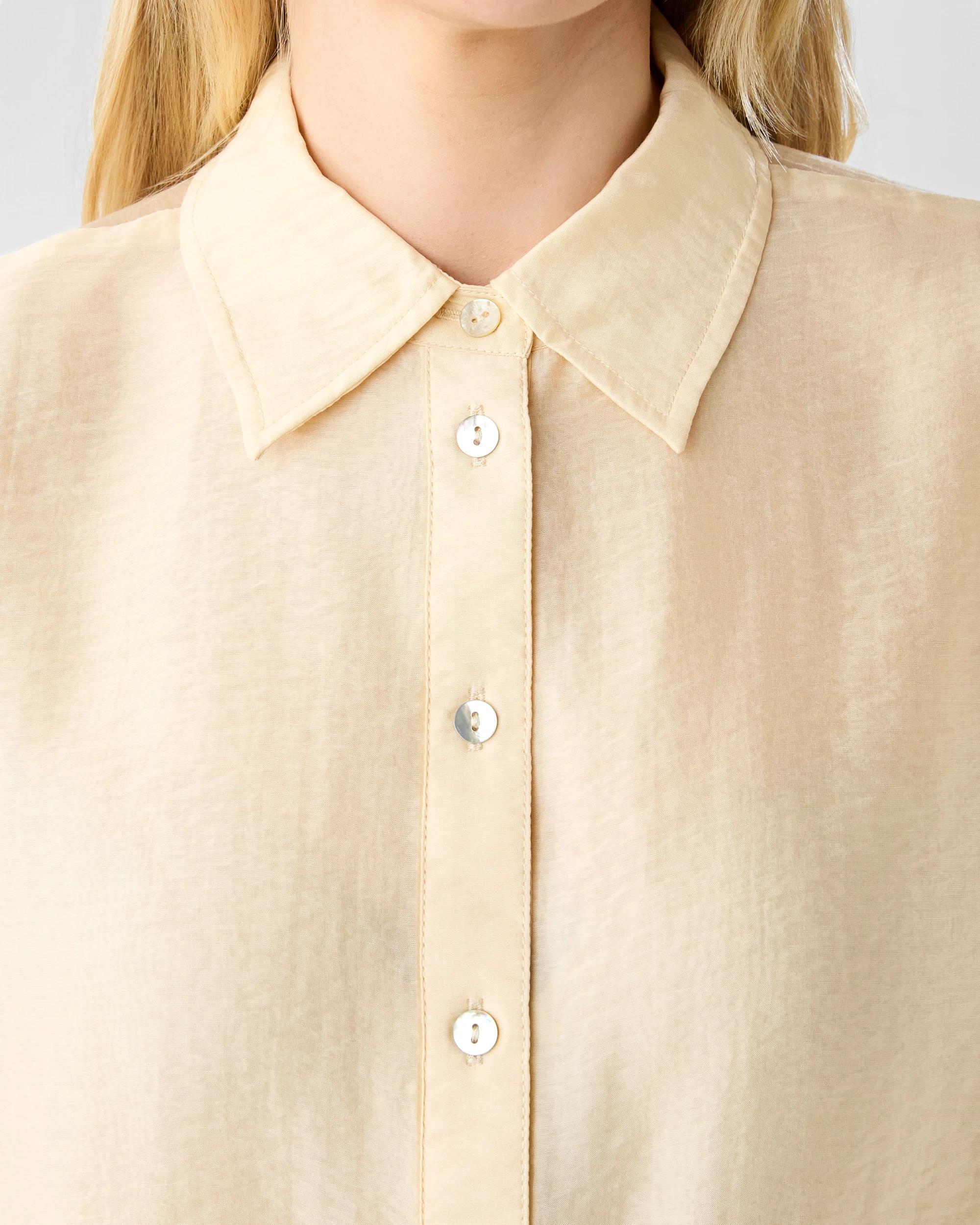 5 Long Sleeve Oversized Sheer Shirt Vanilla, 5 of 7