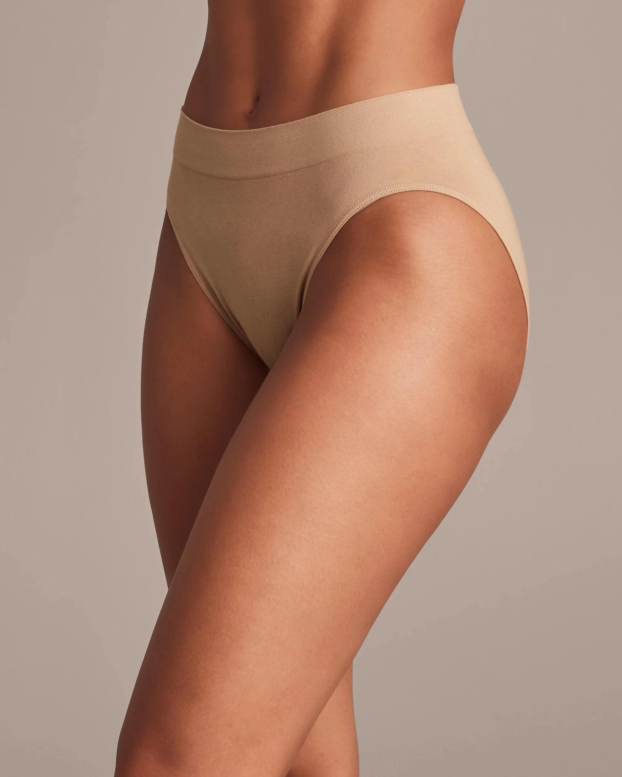 3 Target 2 Pack Cotton Seamfree High Cut Briefs LATTE BROWN, 3 of 4