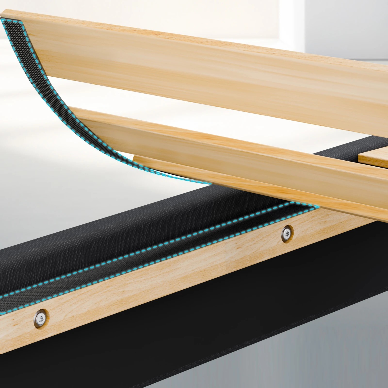 6 Alfordson Bed Frame Queen Size Wooden Slats Platform Fabric Paula - Charcoal, 6 of 9