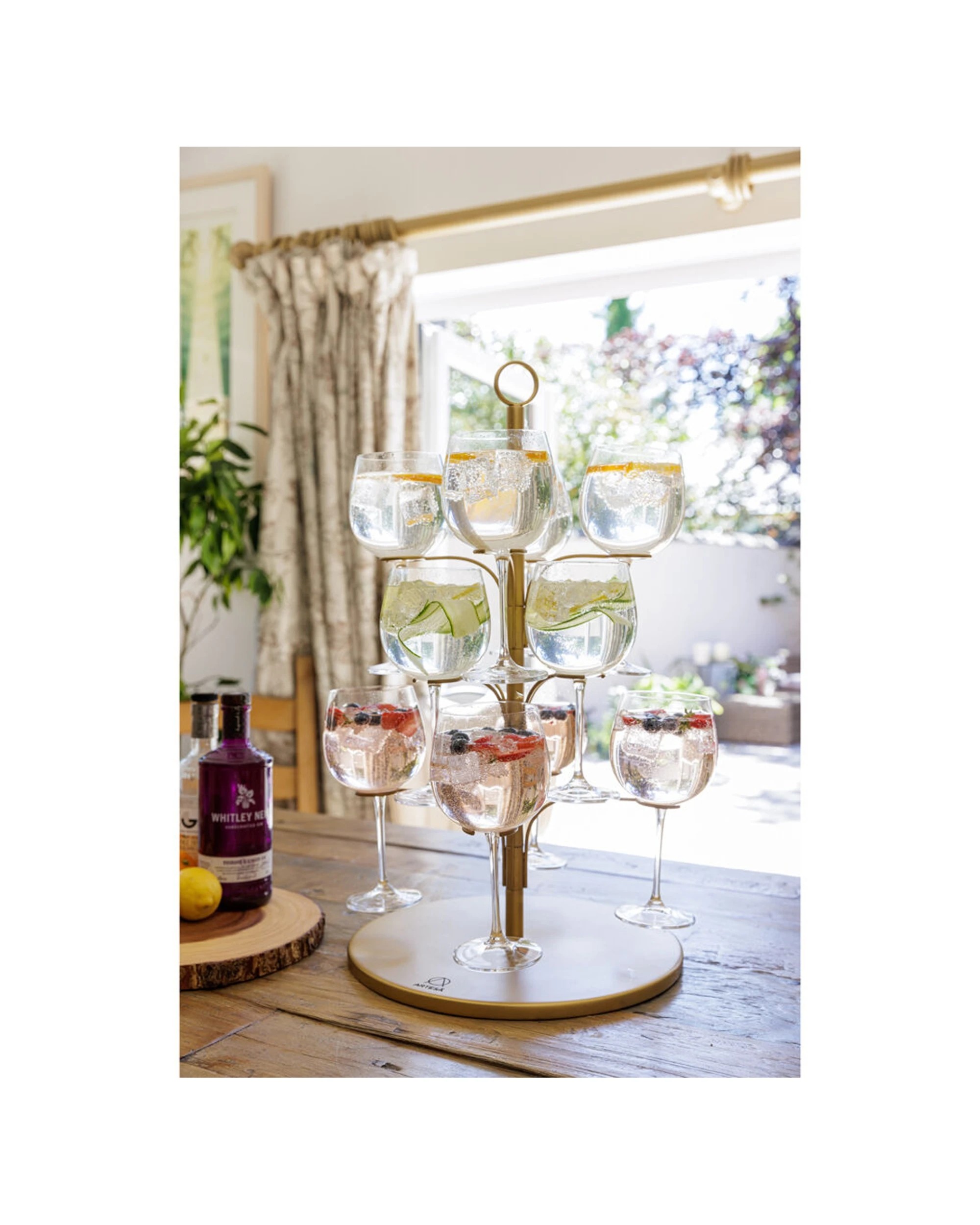 3 Artesa Gin and Cocktail Serving Tree Centrepiece Holds 12 Glasses - Gold, 3 of 4