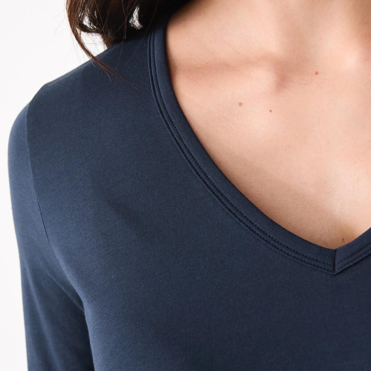 5 Long Sleeve Stretch V-Neck T-shirt Navy Blaze, 5 of 5