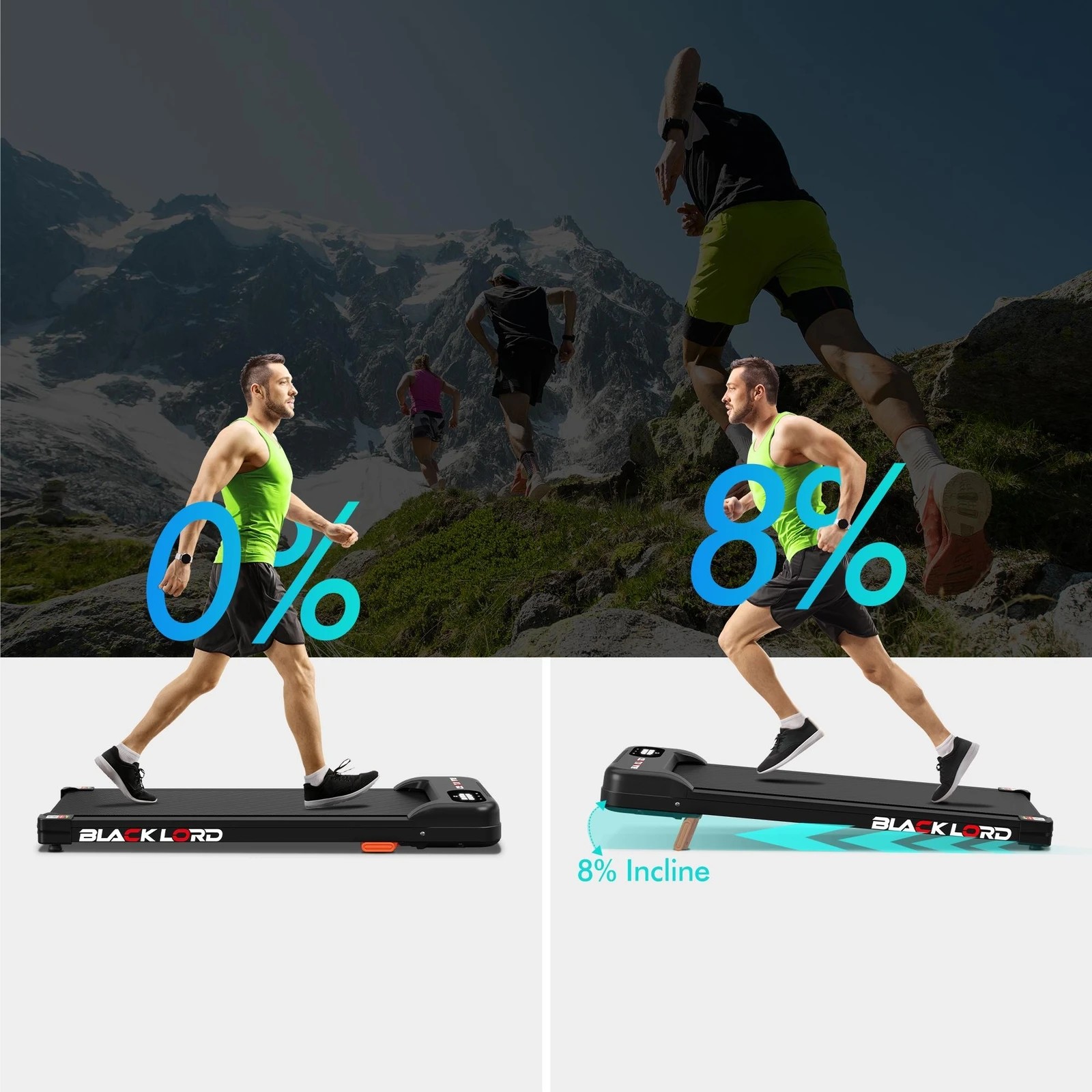 7 Black Lord Treadmill Electric Walking Pad Home Gym Incline Magnetic Remote - Black, 7 of 10