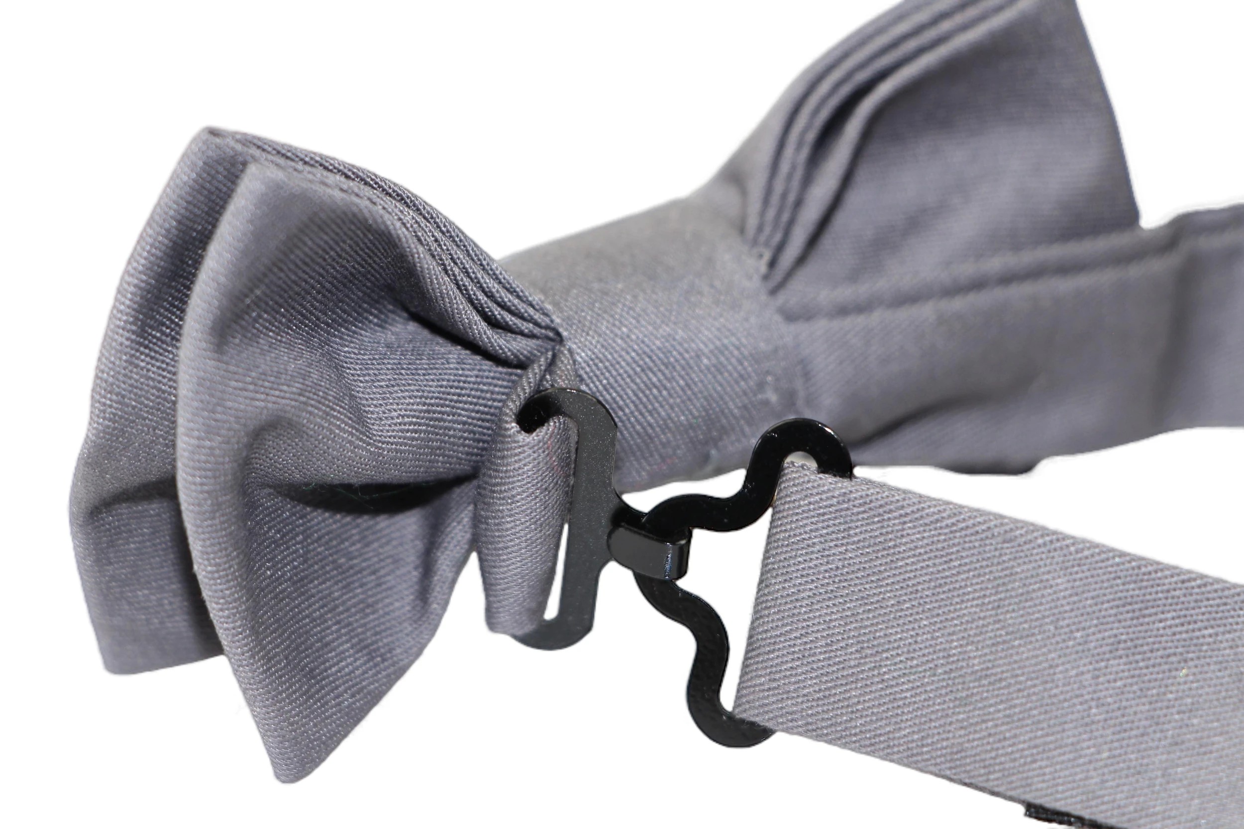 3 Zasel Boys Toddlers Quality Dark Grey Plain Cotton Bow Tie - Grey, 3 of 3