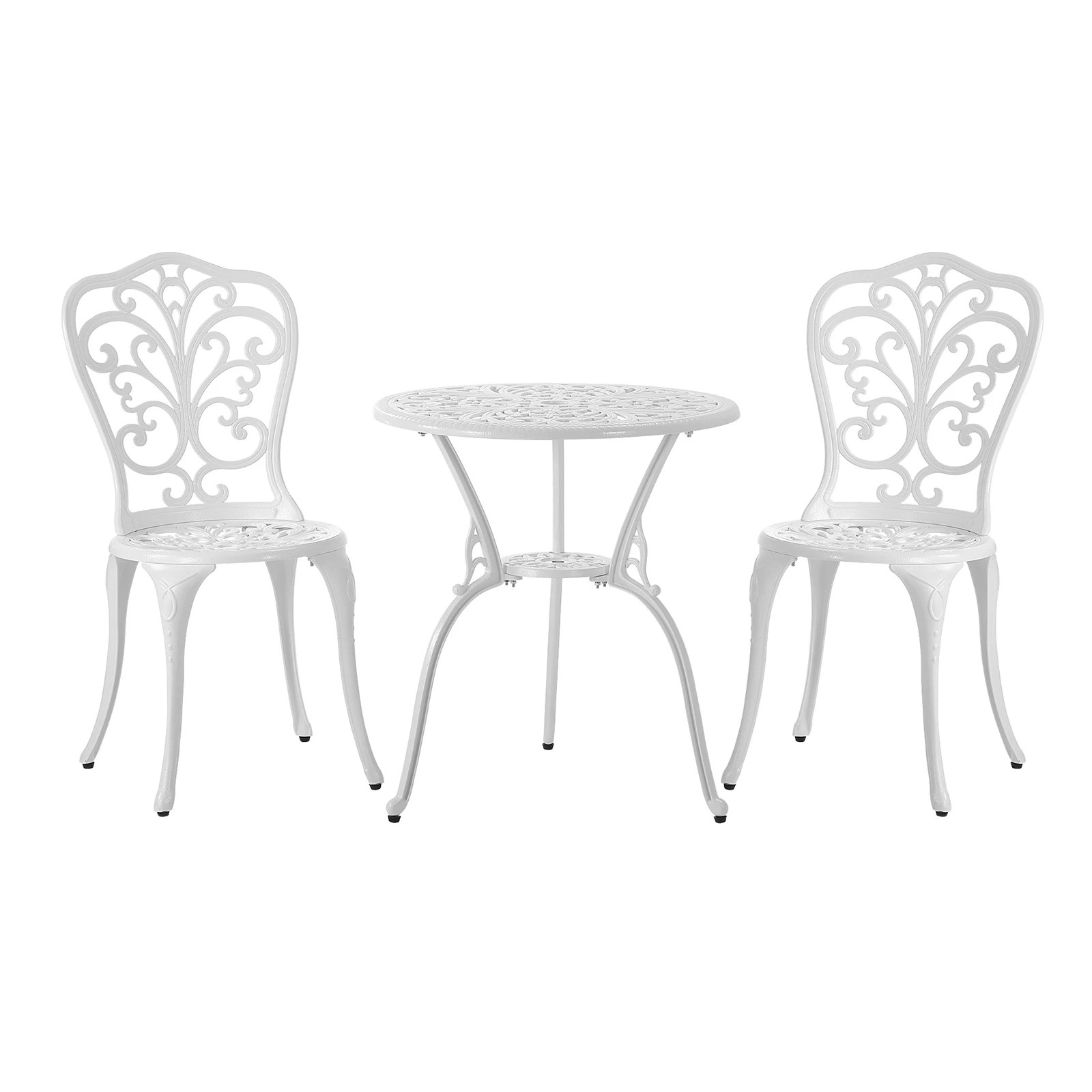 1 Livsip Bistro Outdoor Setting Chairs Table Patio Dining 3pcs Set Cast Aluminium
 - White, 1 of 10