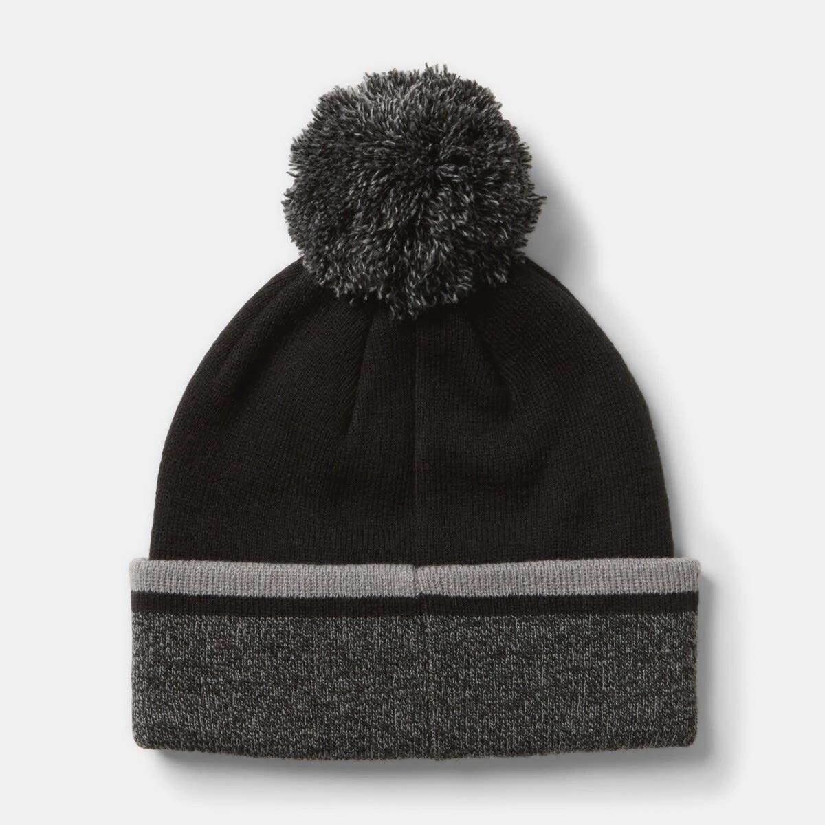 2 Chunky Pom Beanie Black Grey, 2 of 4
