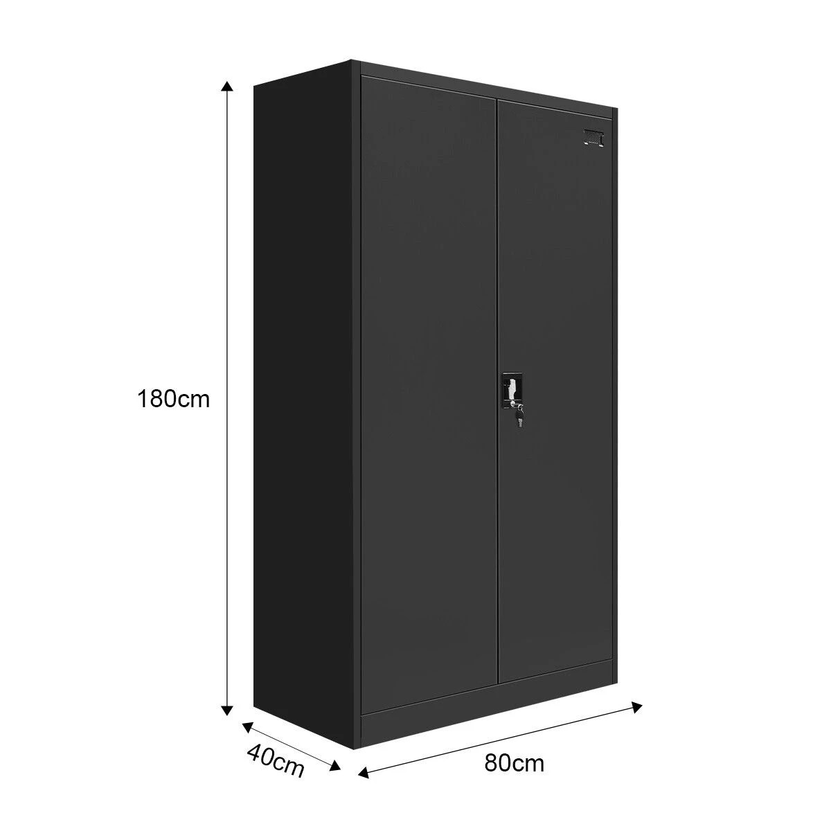 3 Ausway 180cm Steel Filing Cabinet Office Lockable Storage Cupboard 2 Door 4 Shelves, 3 of 4