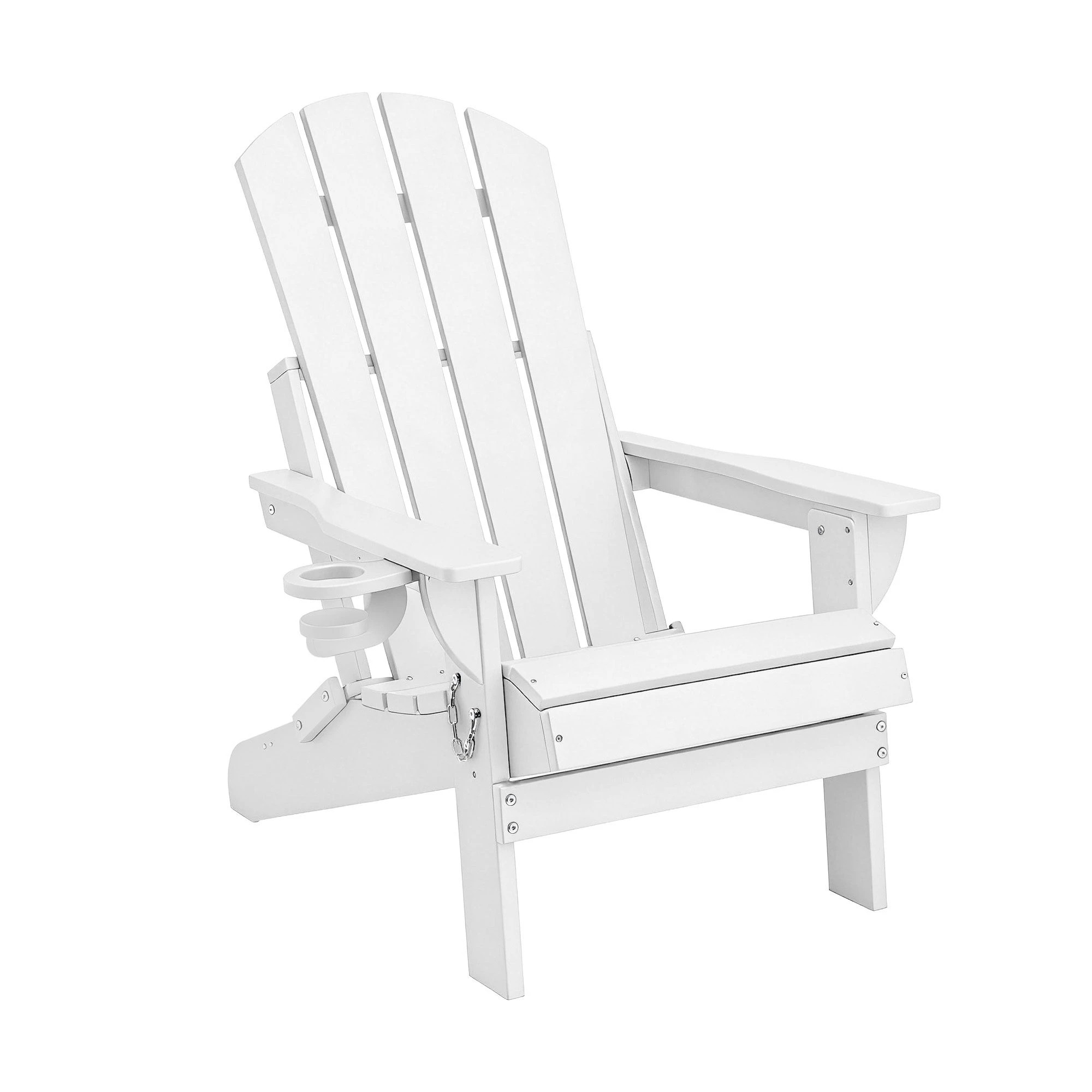 1 Gardeon Outdoor Chairs Folding Adirondack Beach Chair HDPE Sun Lounge Patio Furniture Garden - White, 1 of 9