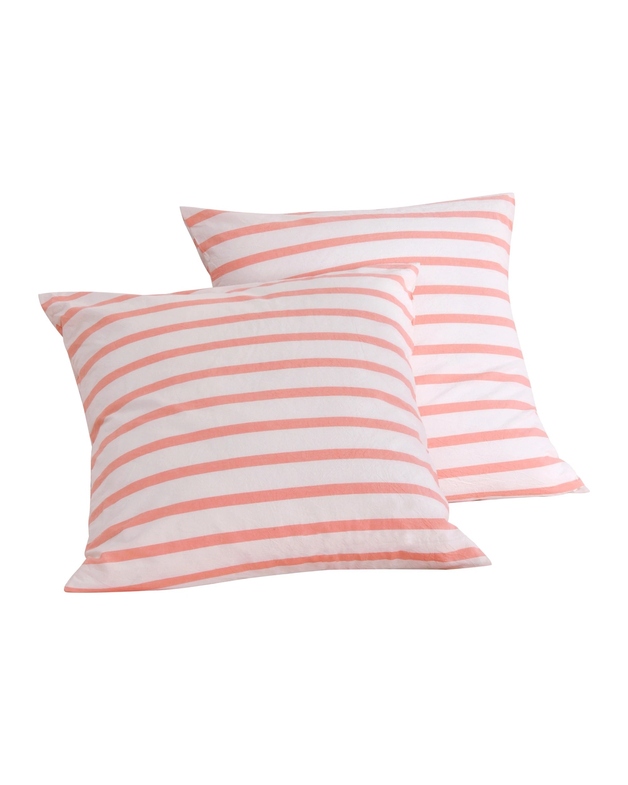 6 Dreamaker Twin Pack Bask Yarn Dyed Washed Cotton Striped Standard Pillowcase - Coral, 6 of 6