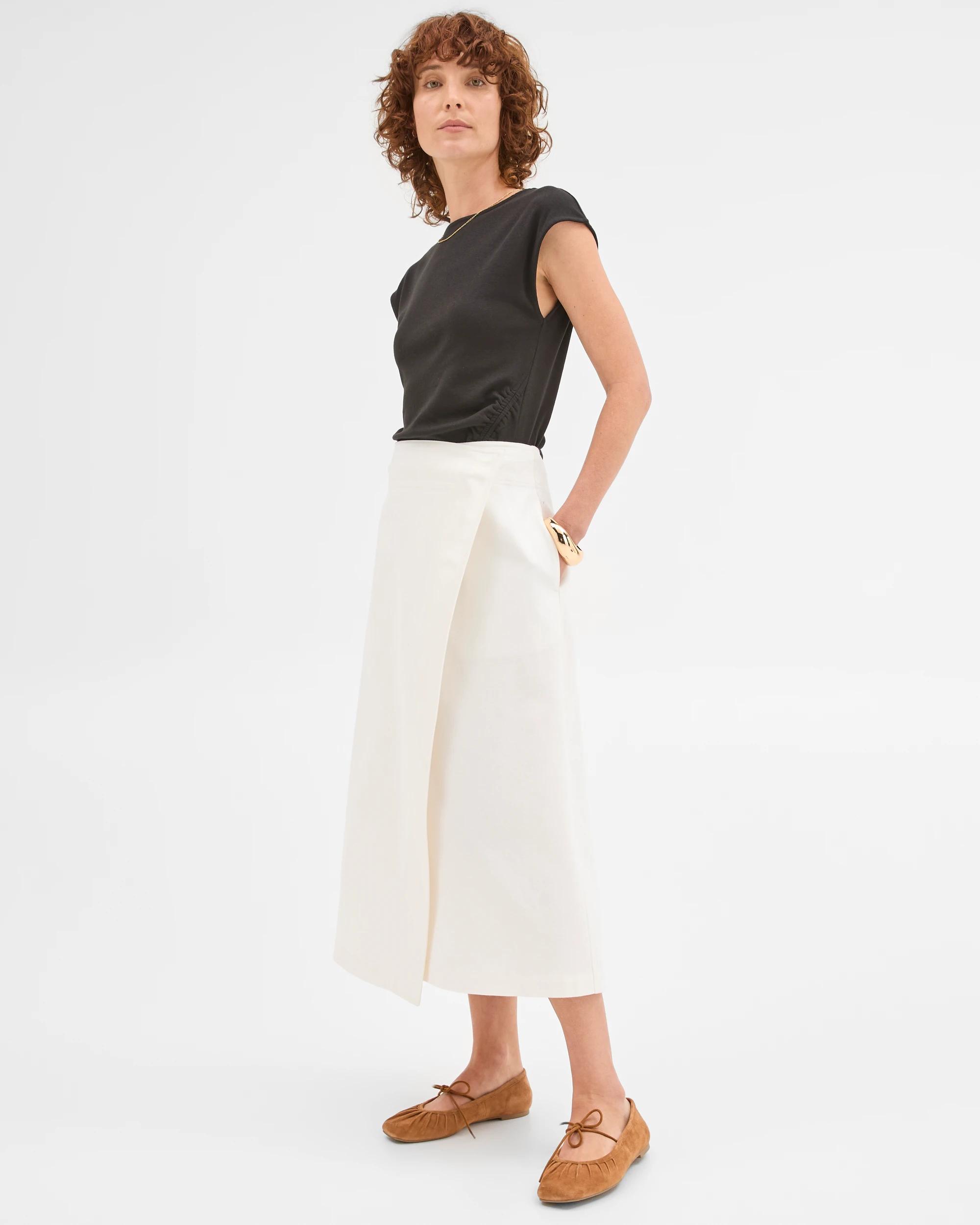 4 Target Woman Wrap Midi Skirt CHALK, 4 of 7